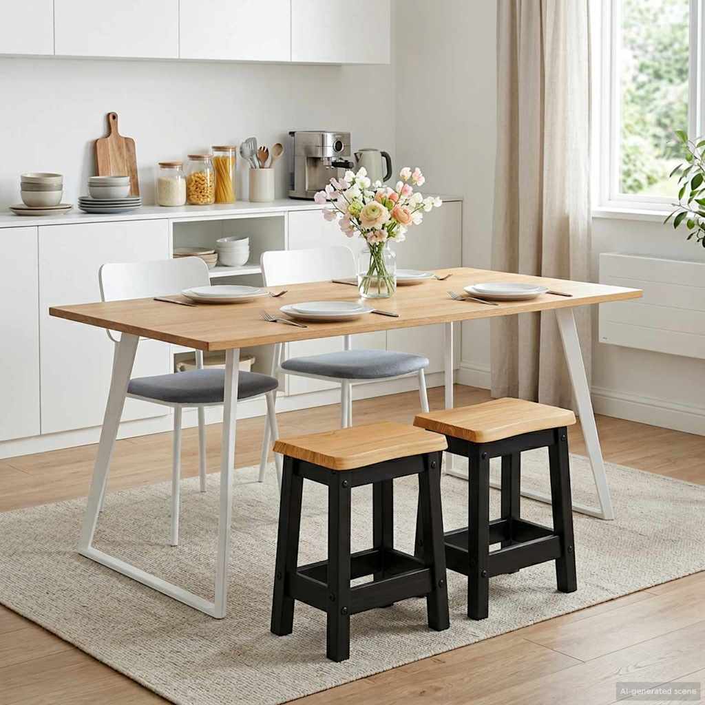 Barstol EKAI 2 pcs Svart 40 x 29 x 45,5 cm Heltre furu
