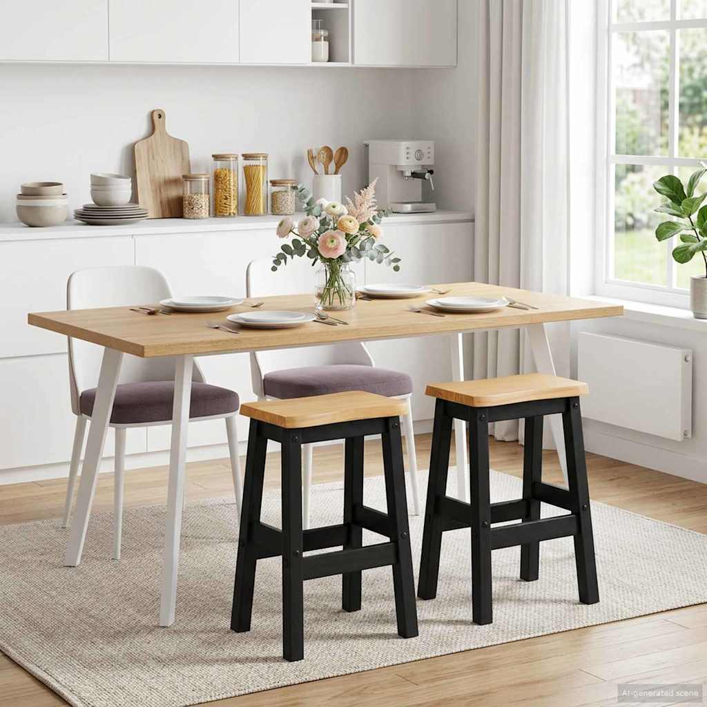 Høy Barstol EKAI 2 pcs Svart 40 x 29 x 63 cm Heltre furu