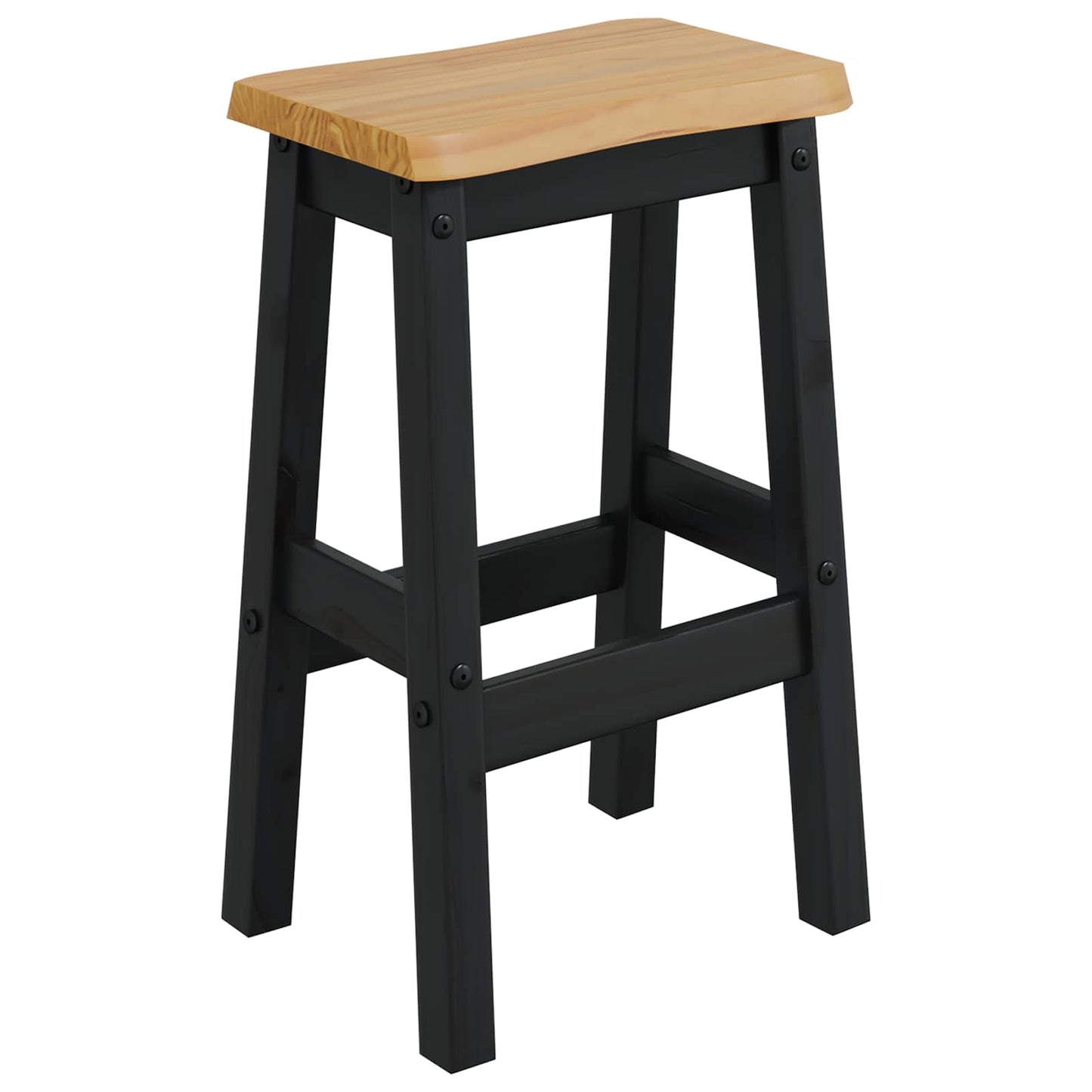 Høy Barstol EKAI 2 pcs Svart 40 x 29 x 63 cm Heltre furu