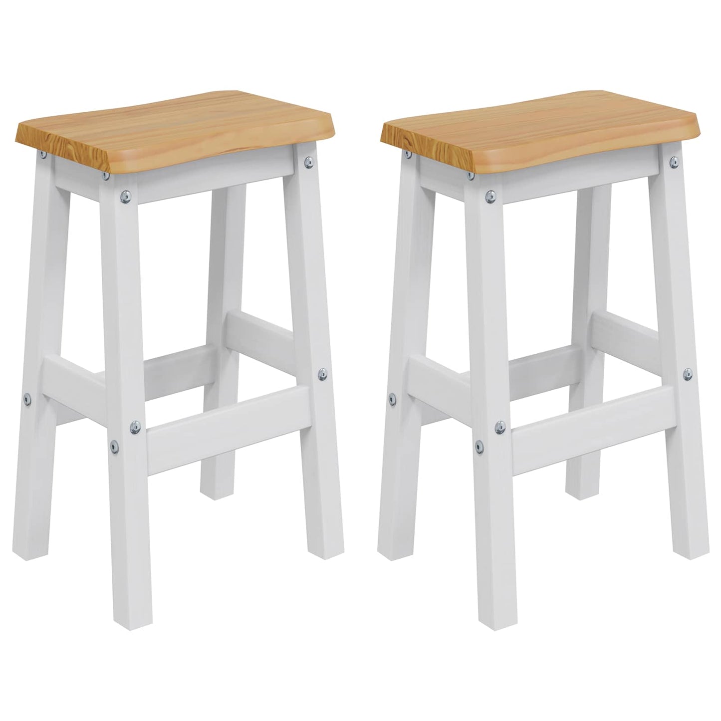 Høy Barstol EKAI 2 pcs Hvit 40 x 29 x 63 cm Heltre furu