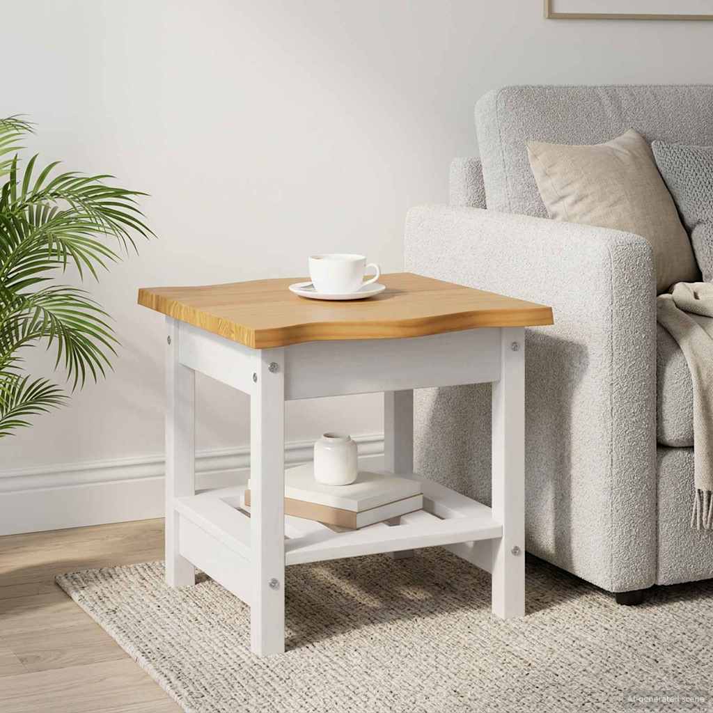 Sidetabell med hylle EKAI Hvit 50 x 50 x 45,5 cm Heltre furu