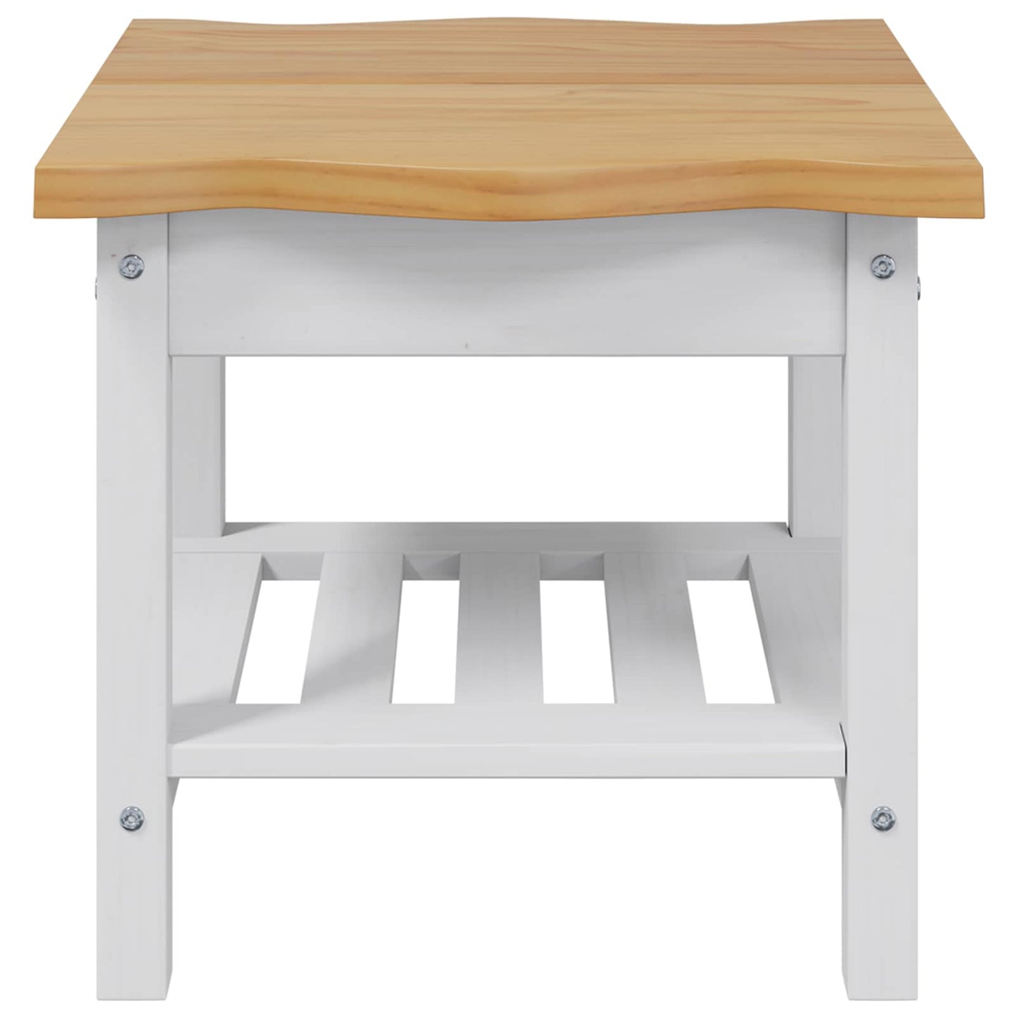 Sidetabell med hylle EKAI Hvit 50 x 50 x 45,5 cm Heltre furu