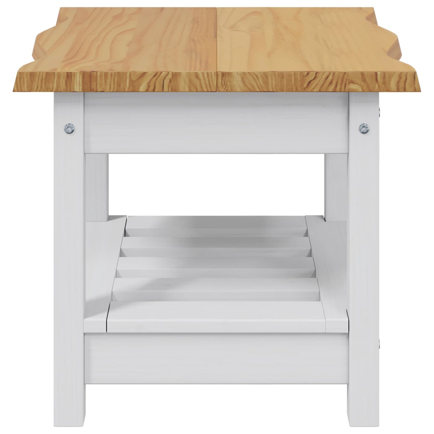 Sidetabell med hylle EKAI Hvit 50 x 50 x 45,5 cm Heltre furu