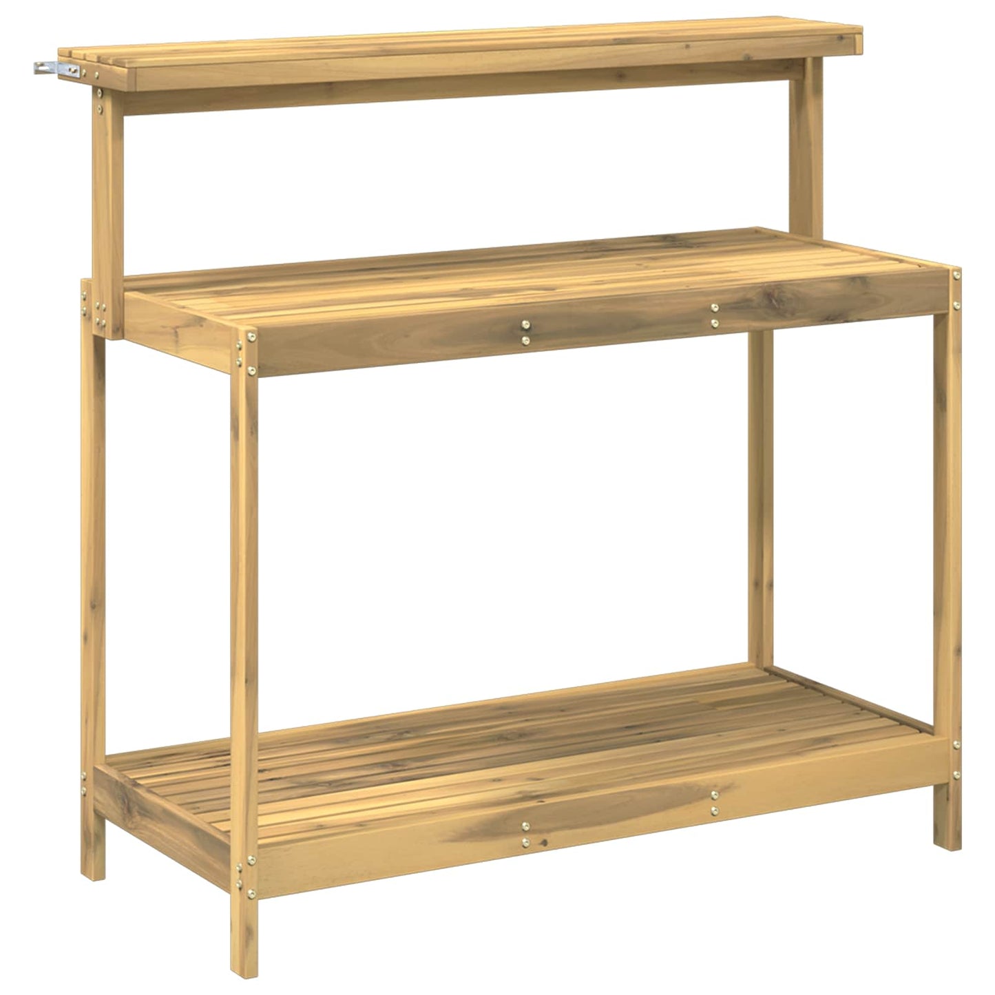 Utendørs pottingbenk 111,5 x 48,5 x 107 cm Solid akasietre Hvit