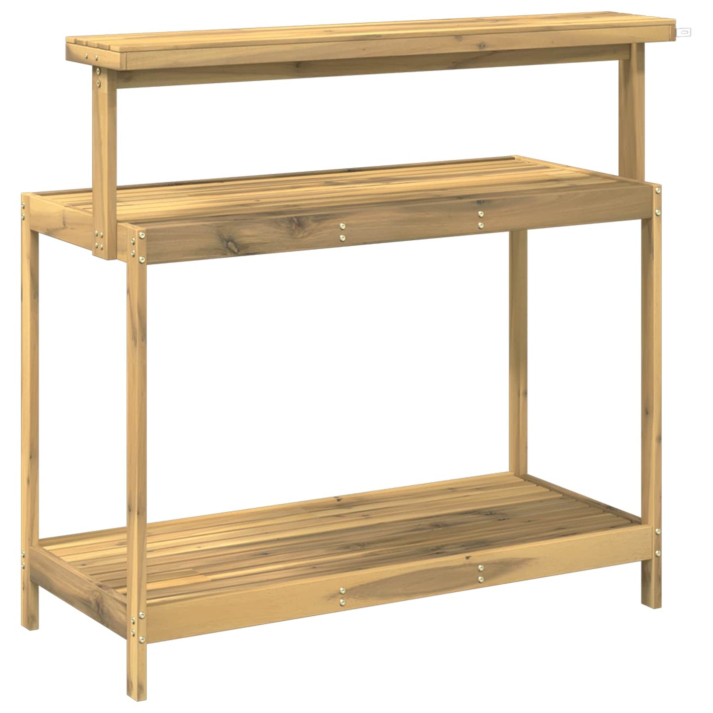 Utendørs pottingbenk 111,5 x 48,5 x 107 cm Solid akasietre Hvit