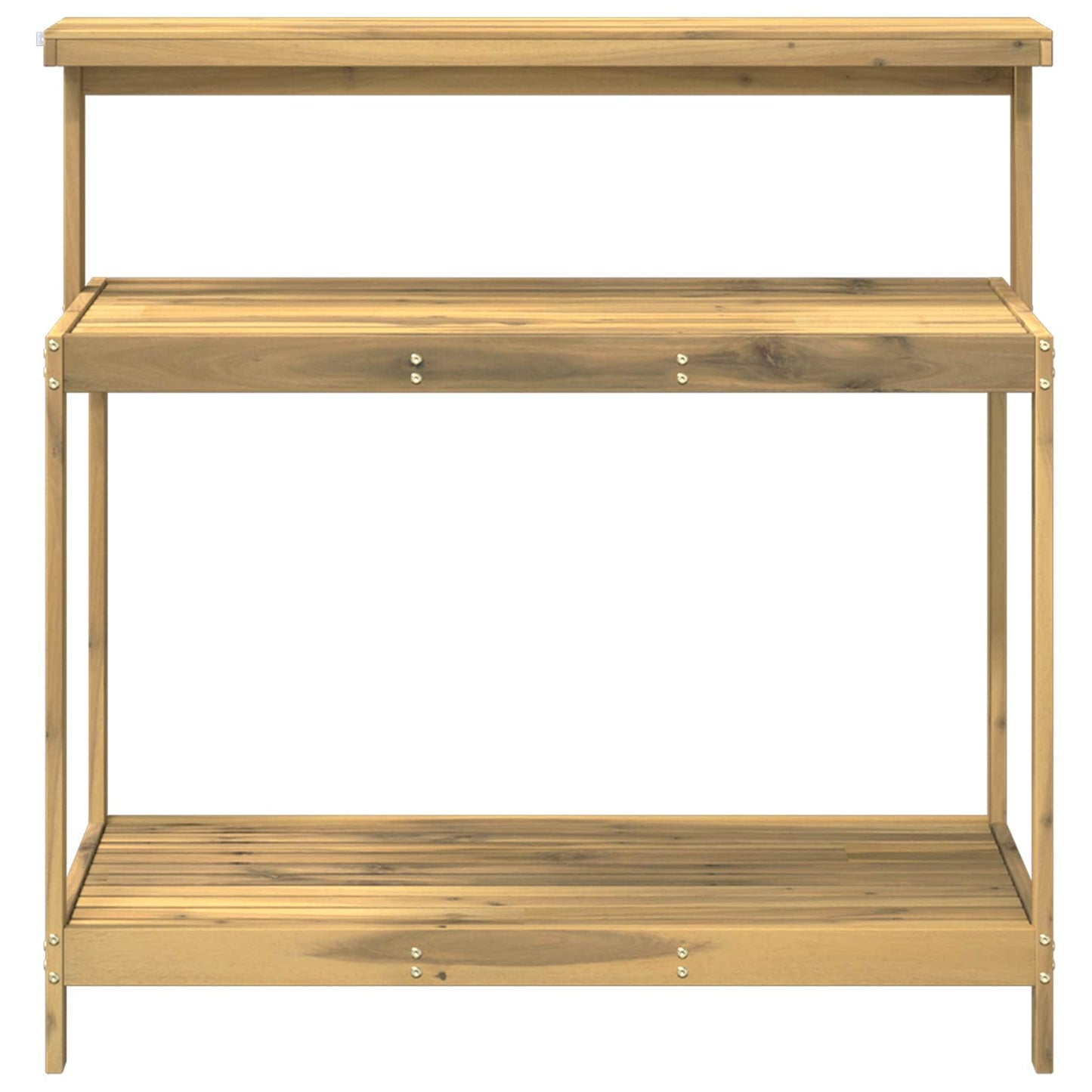 Utendørs pottingbenk 111,5 x 48,5 x 107 cm Solid akasietre Hvit