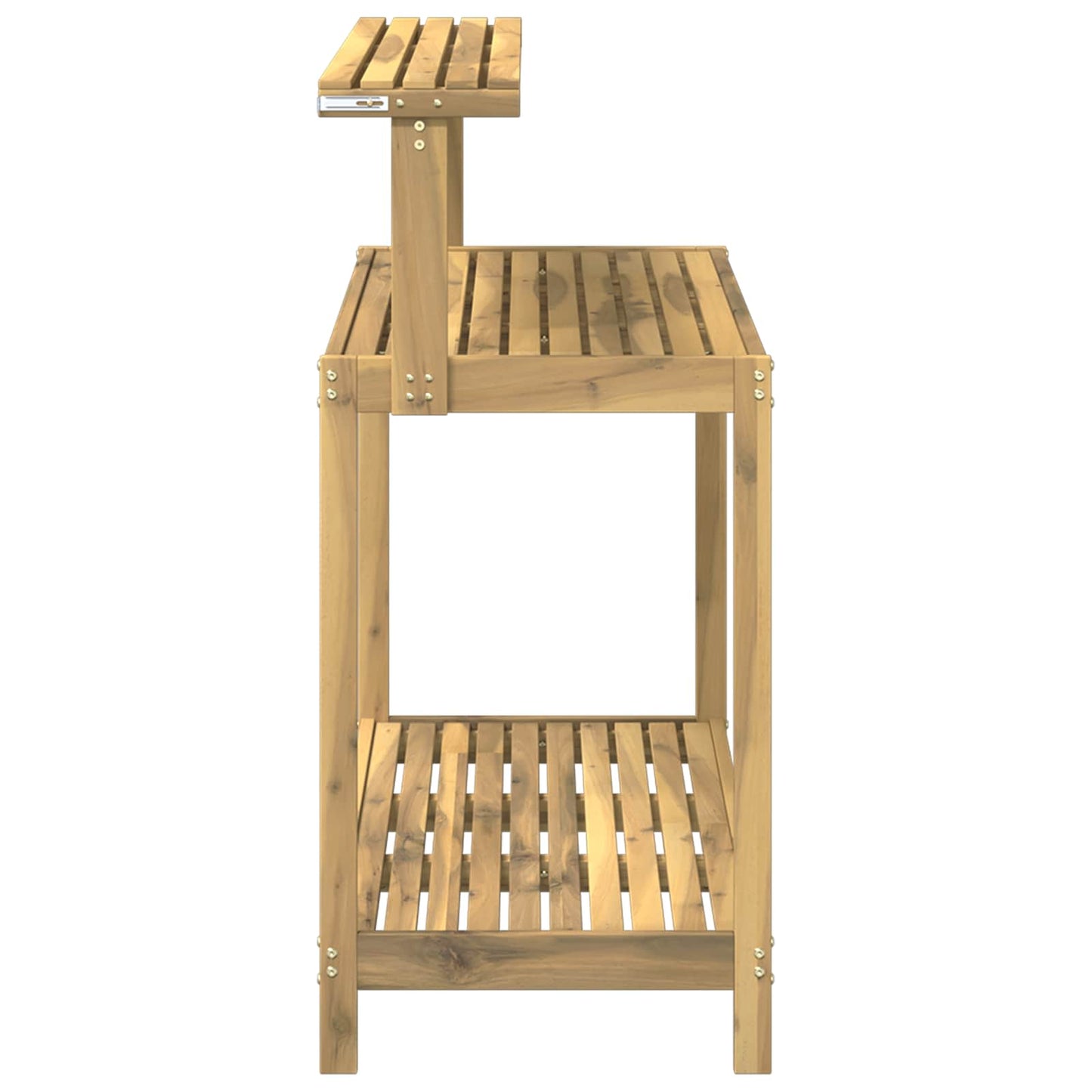 Utendørs pottingbenk 111,5 x 48,5 x 107 cm Solid akasietre Hvit