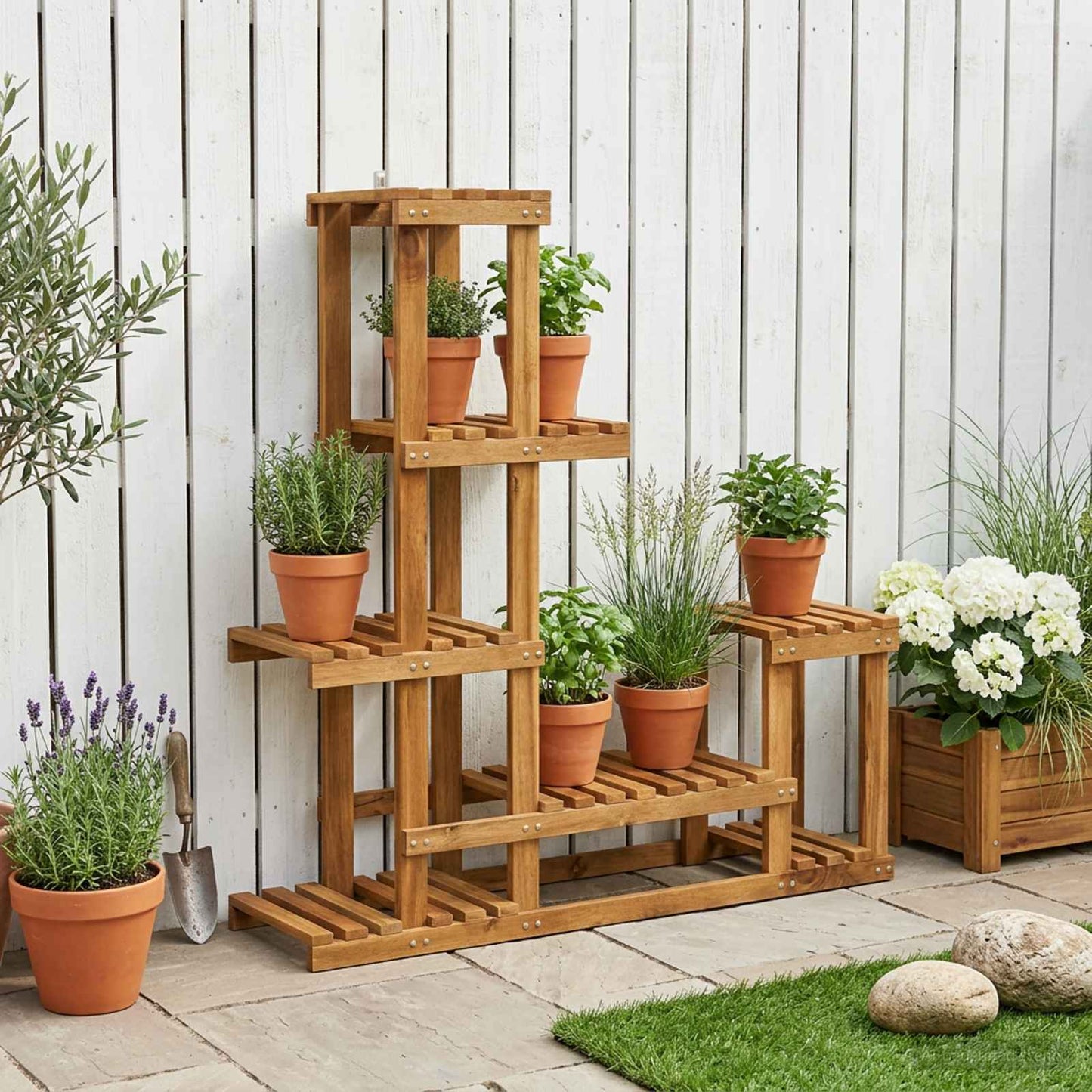 Planteholder Naturlig 93,5 x 25 x 91,5 cm Solid akasietre