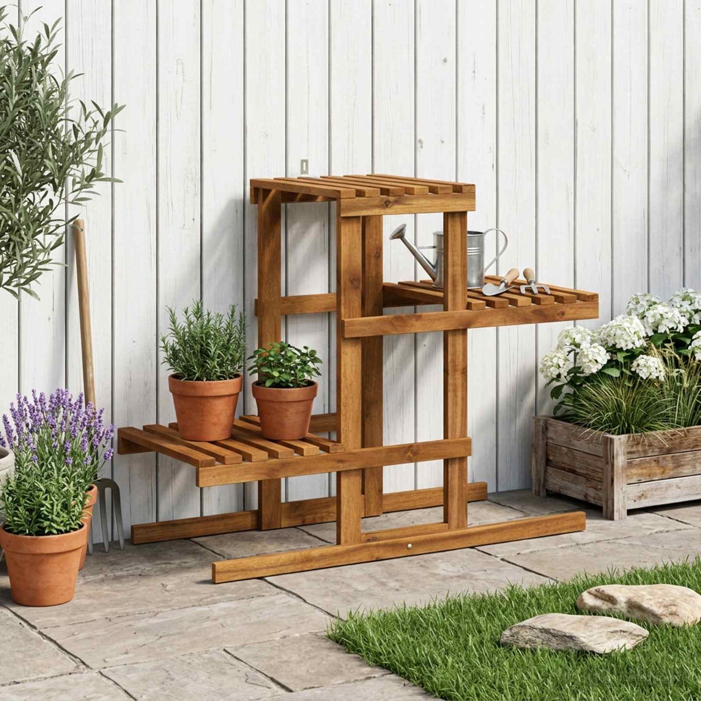 Planteholder Naturlig 82 x 36 x 60 cm Solid akasietre
