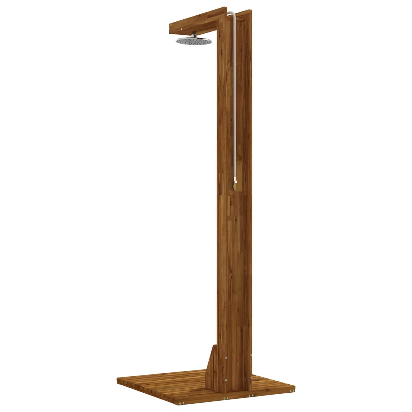 Utendørs dusj 210,5 cm Massiv akasie tre og rustfritt stål