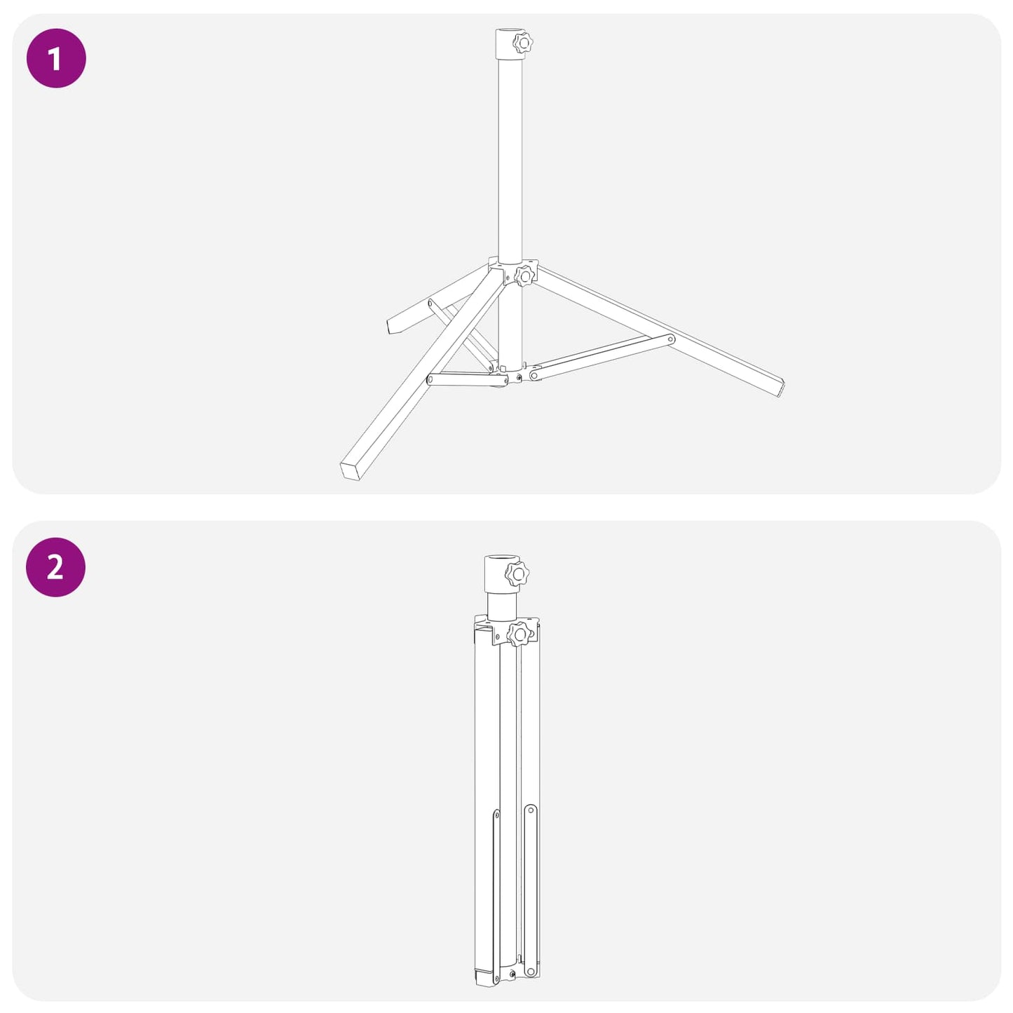 Parasol Stativ Hvit Stål for 25-32 mm Pole