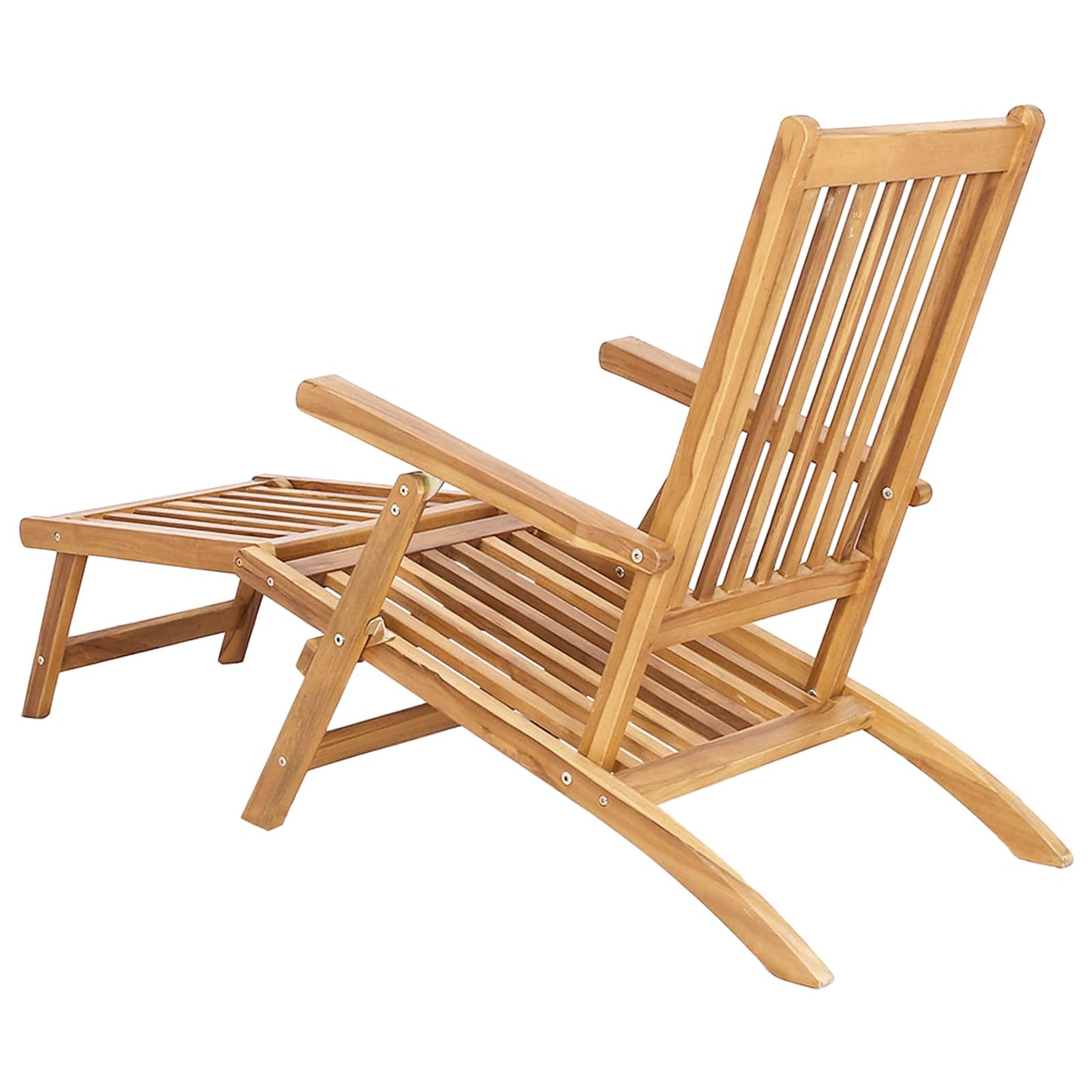 Folding Deck Stol 2 pcs Naturlig Massivt Teaktre
