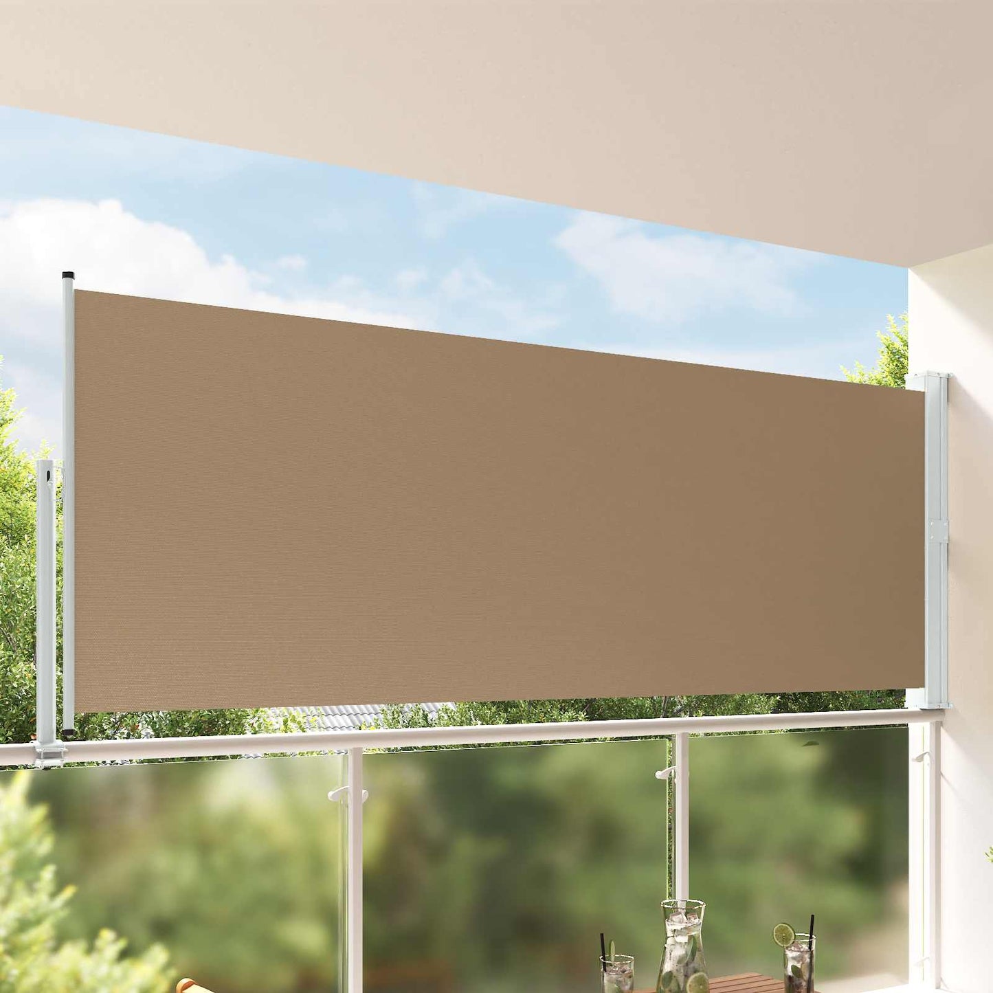 Side Markise 160 x 300 cm 100% polyester jern stål Rektangulær