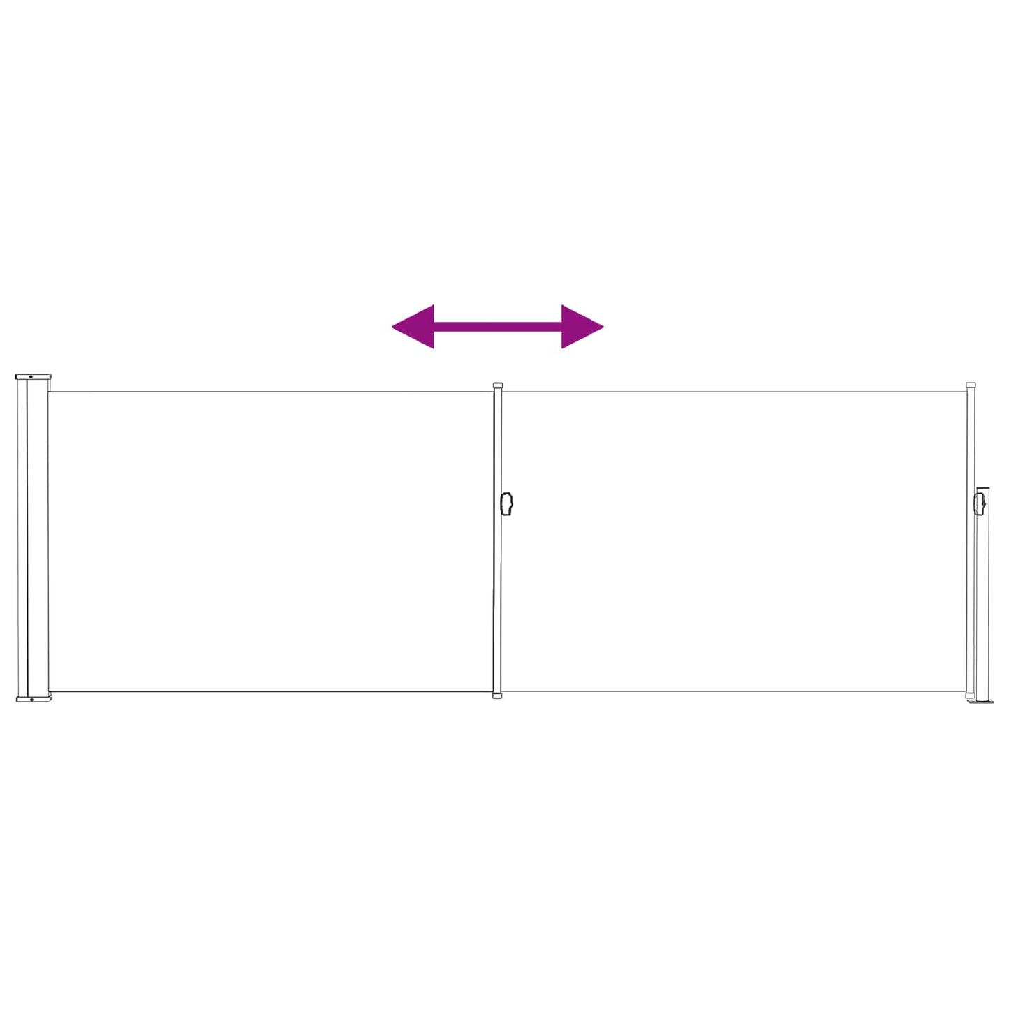 Utklappbart side markise Antrasitt 500 x 100 cm Polyester