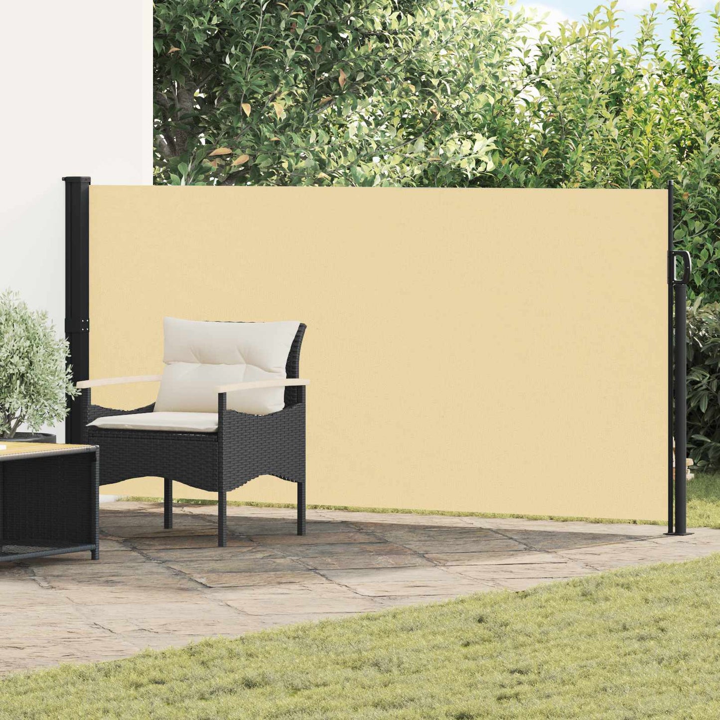 Utklappbart side markise sand 300 x 117 cm Polyester