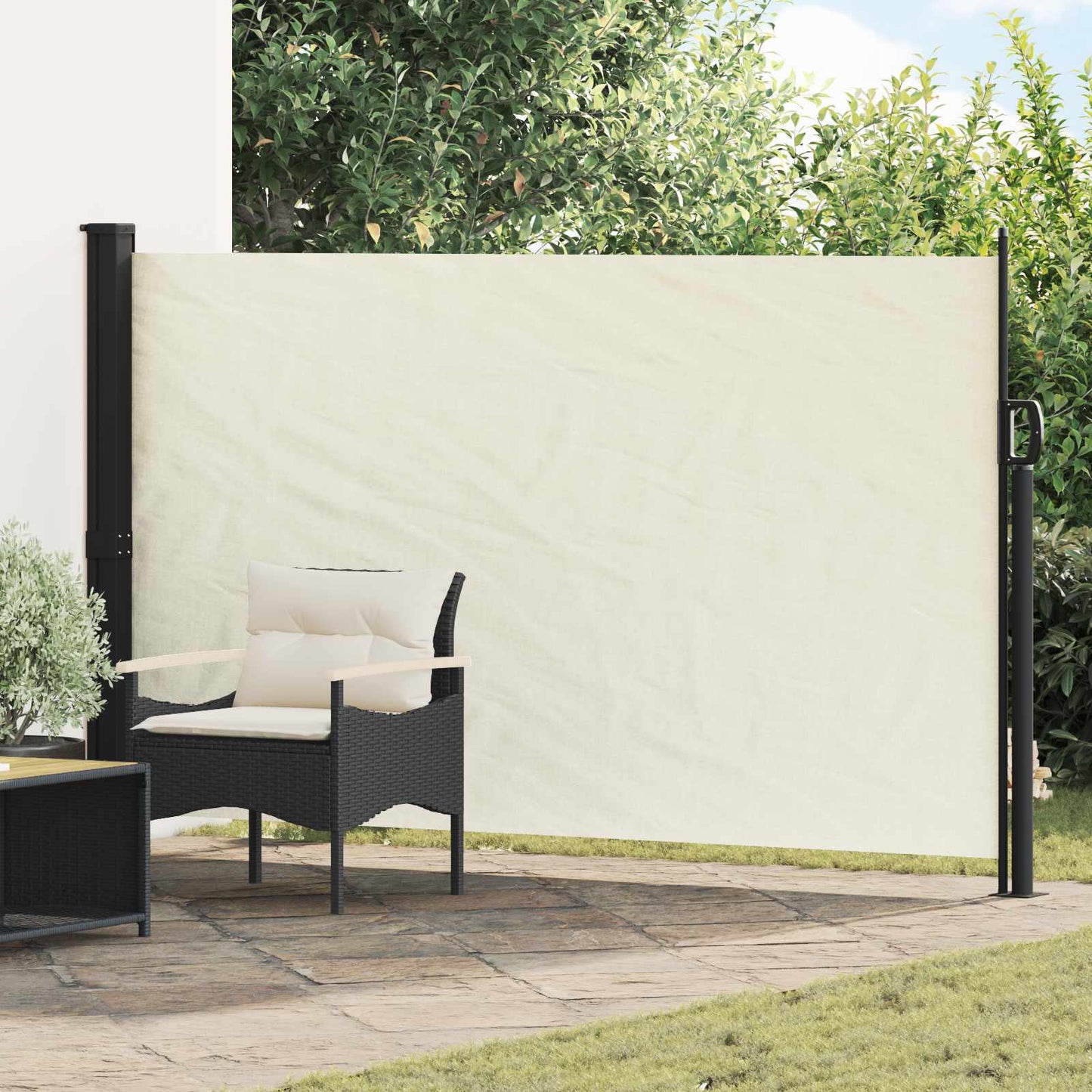 Utklappbart side markise Krem 300 x 170 cm Polyester