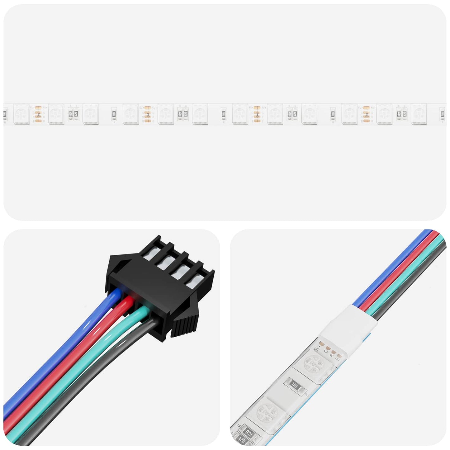 LED Stripe 2 pcs Svart og gjennomsiktig 400 mm Kobber og plast