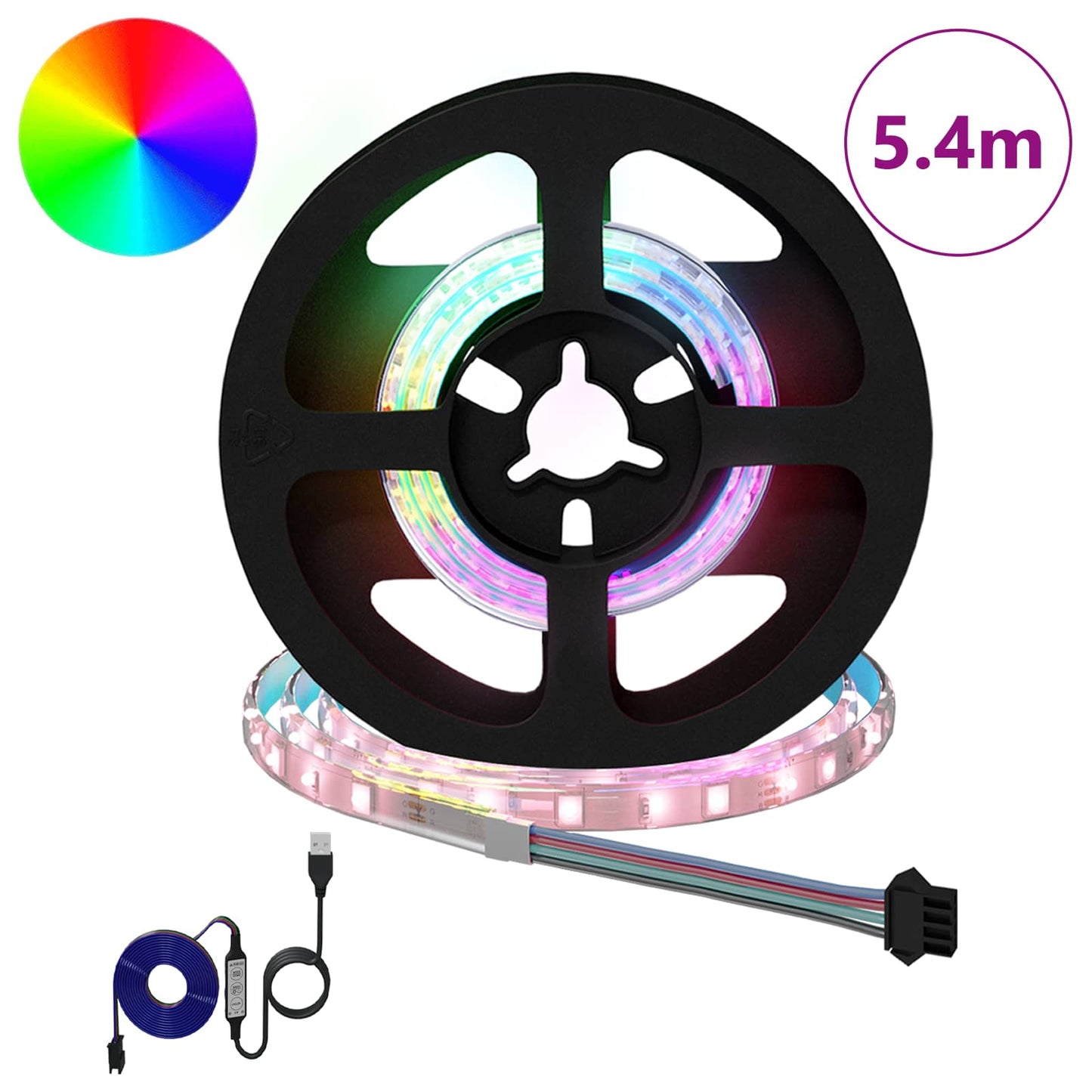 LED Stripe 12 pcs Svart og gjennomsiktig 450 mm Kobber og plast