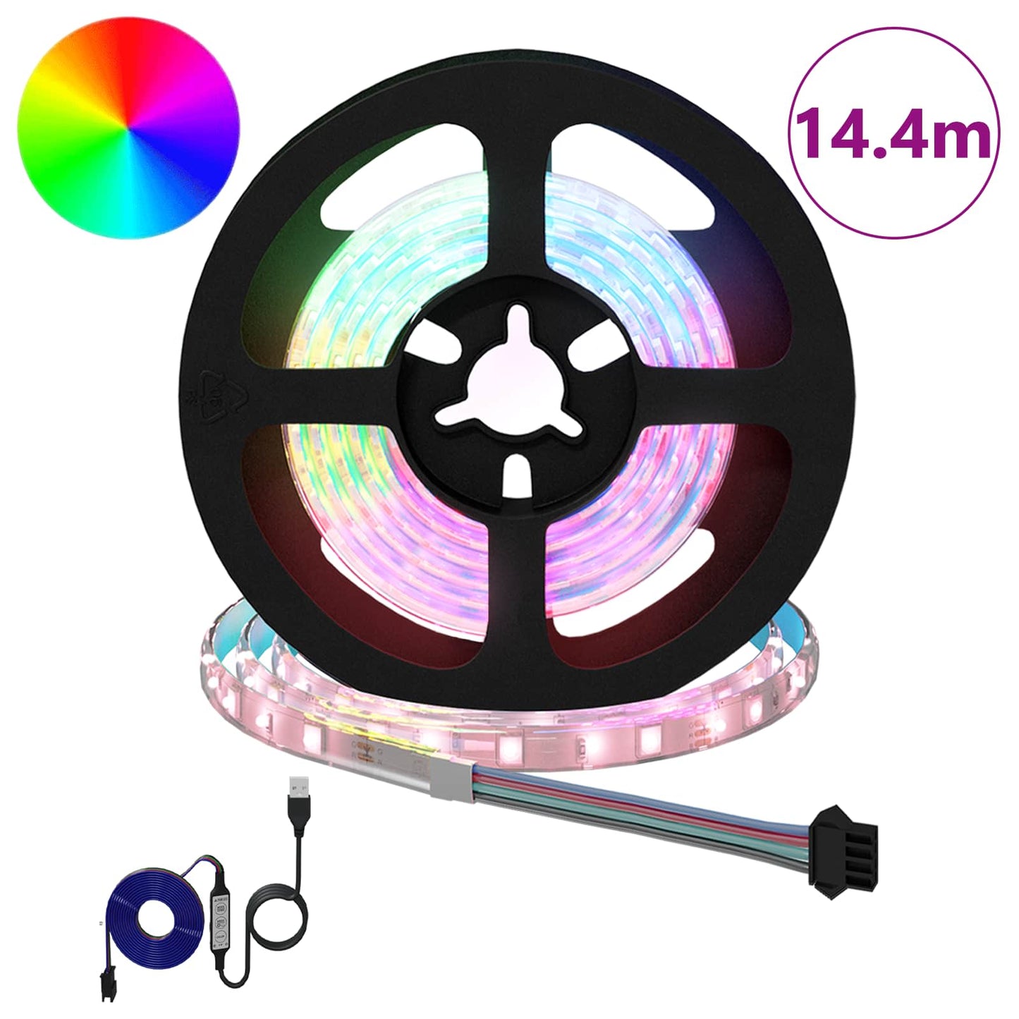 LED Stripe 12 pcs Svart og gjennomsiktig 1200 mm