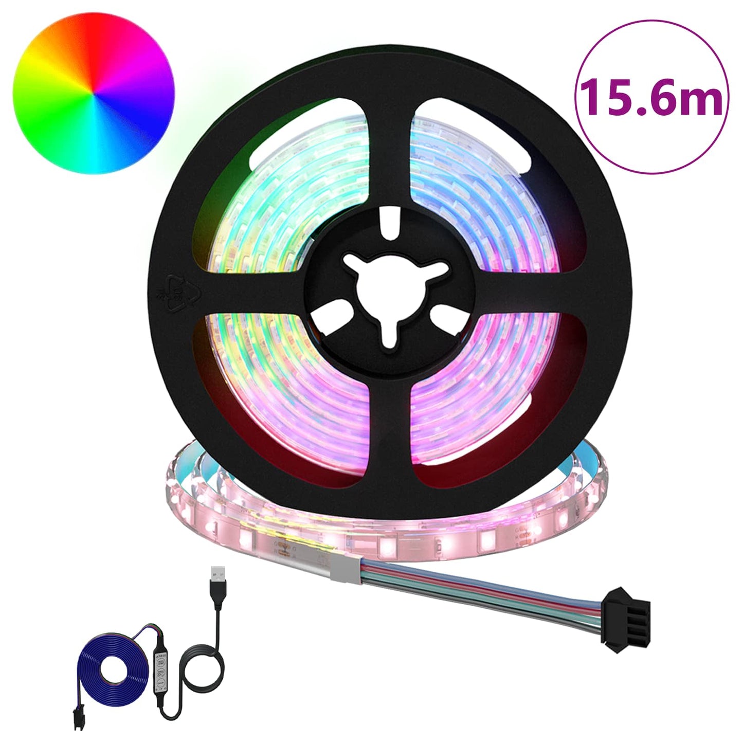 LED Stripe 12 pcs Svart og gjennomsiktig 1300 mm