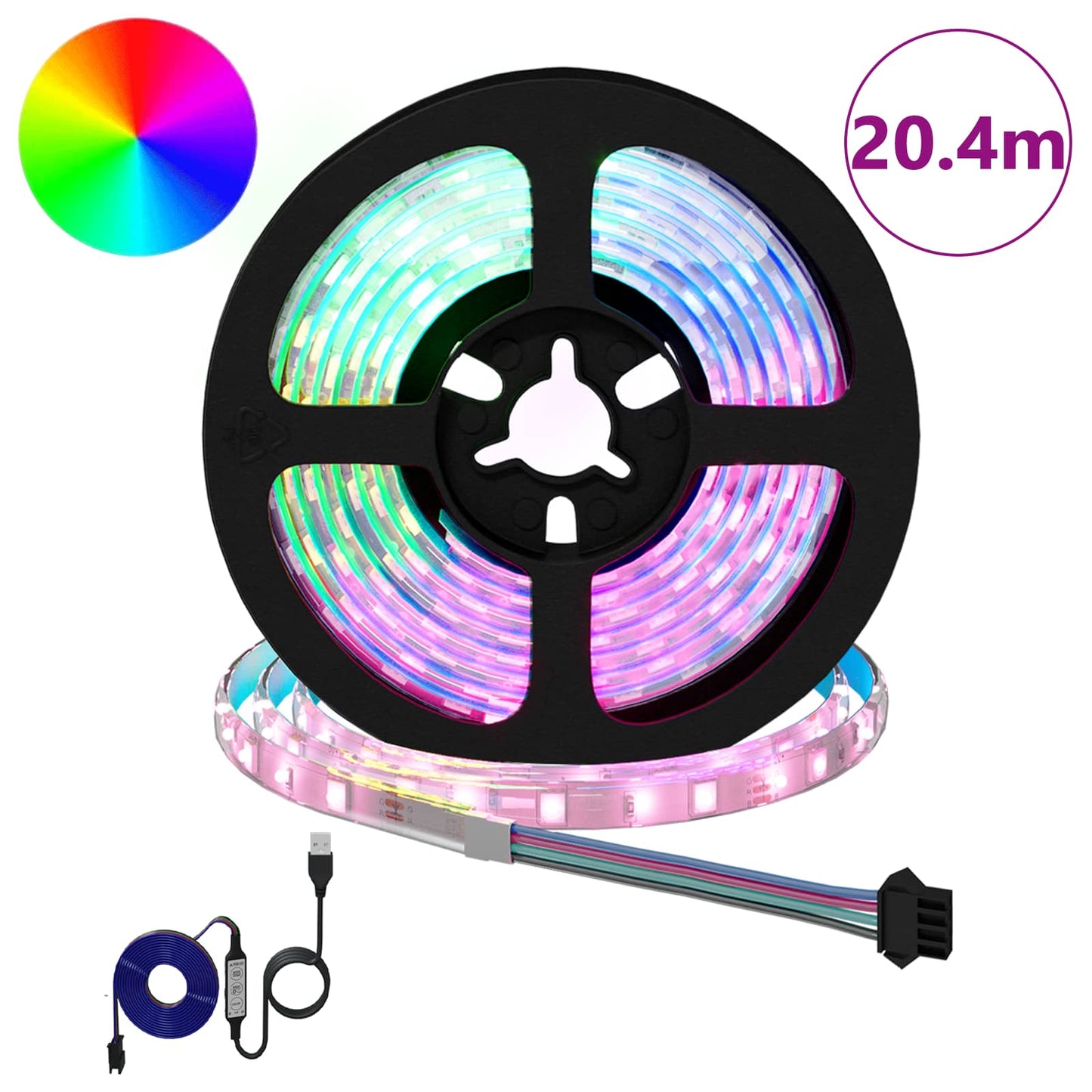 LED Stripe 12 pcs Svart og gjennomsiktig 1700 mm