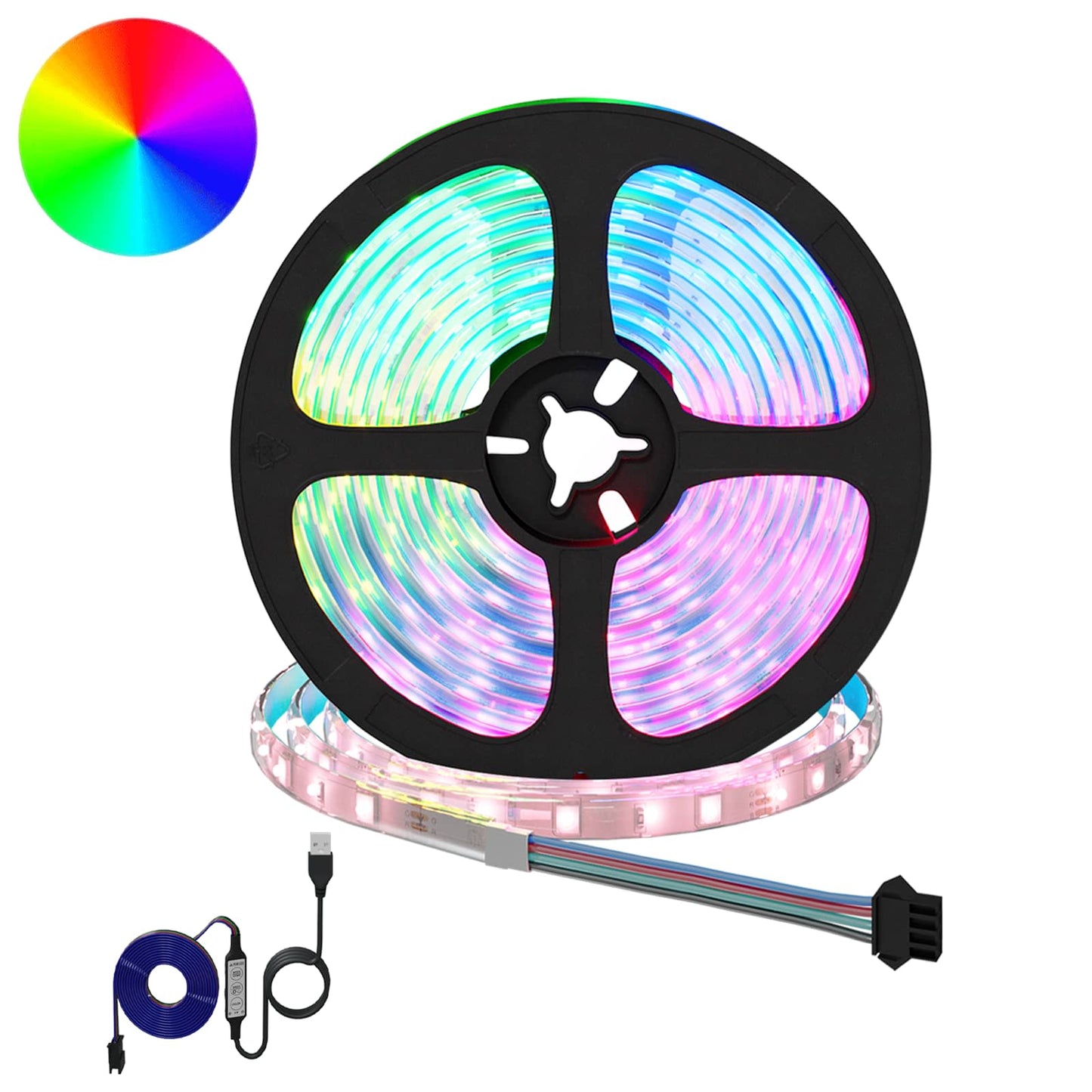 LED Stripe 2 pcs Svart og gjennomsiktig 5500 mm Kobber og plast