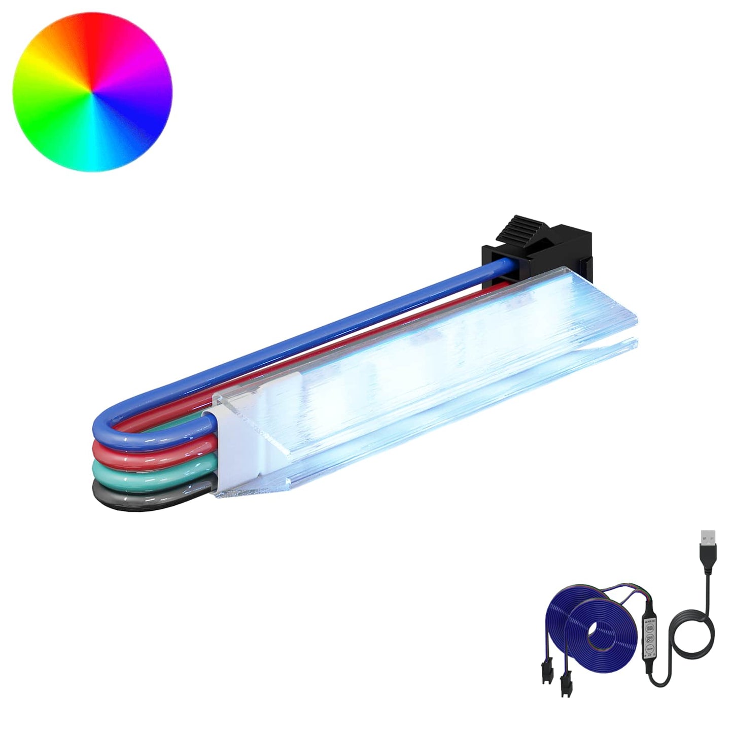LED Stripe 12 pcs Svart og multikolor 1745 mm Kobber og plast