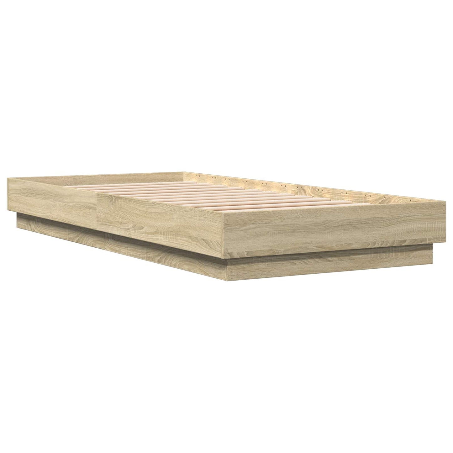 Sengestativ med LED Sonoma eik 80 x 200 cm Konstruert tre