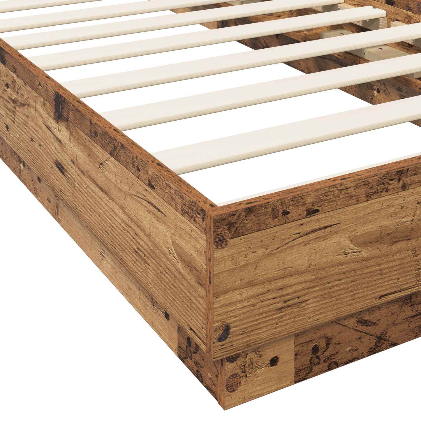 Sengestativ med LED Gammelt tre 80 x 200 cm Konstruert tre