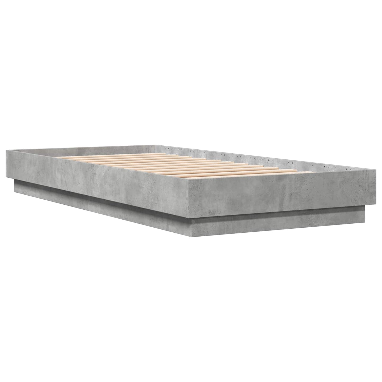 Sengestativ med LED Betonggrå 80 x 200 cm Konstruert tre