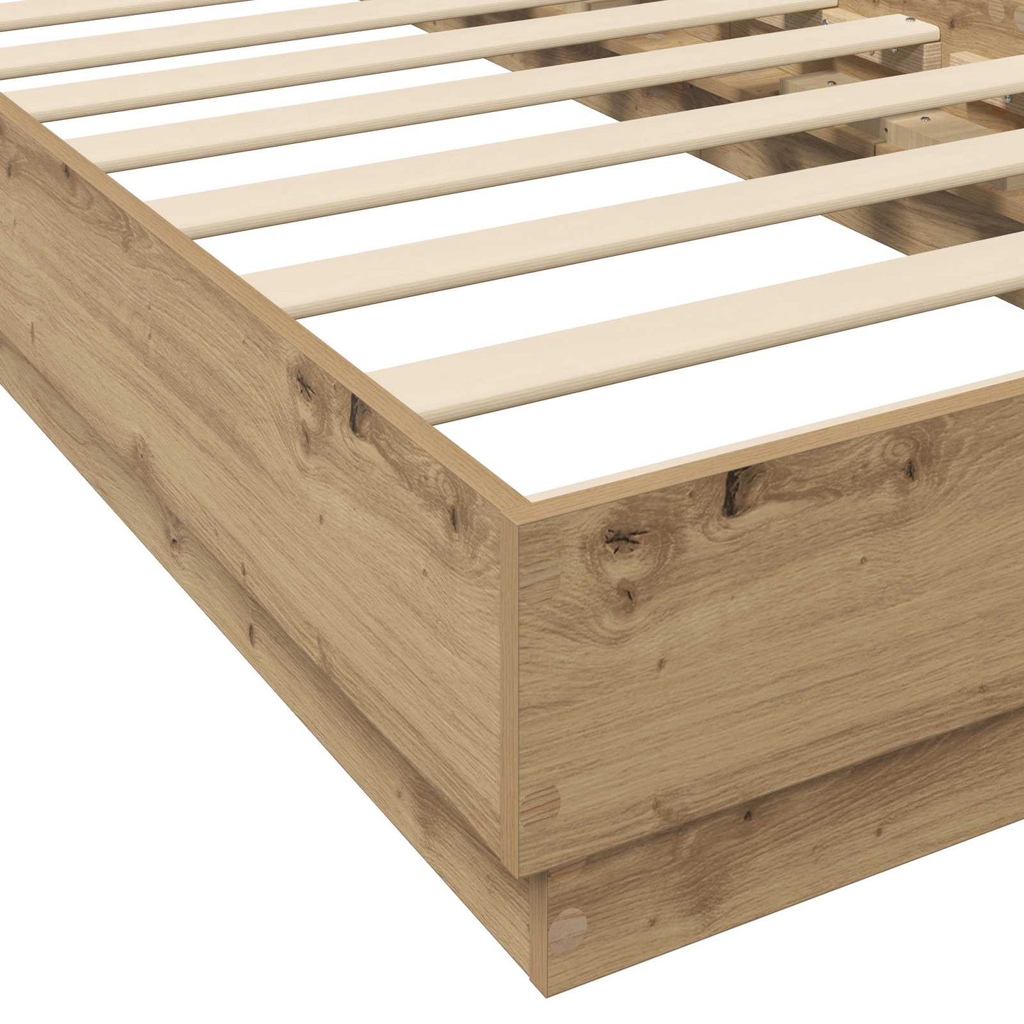 Sengestativ med LED Artisan eik 80 x 200 cm Konstruert tre