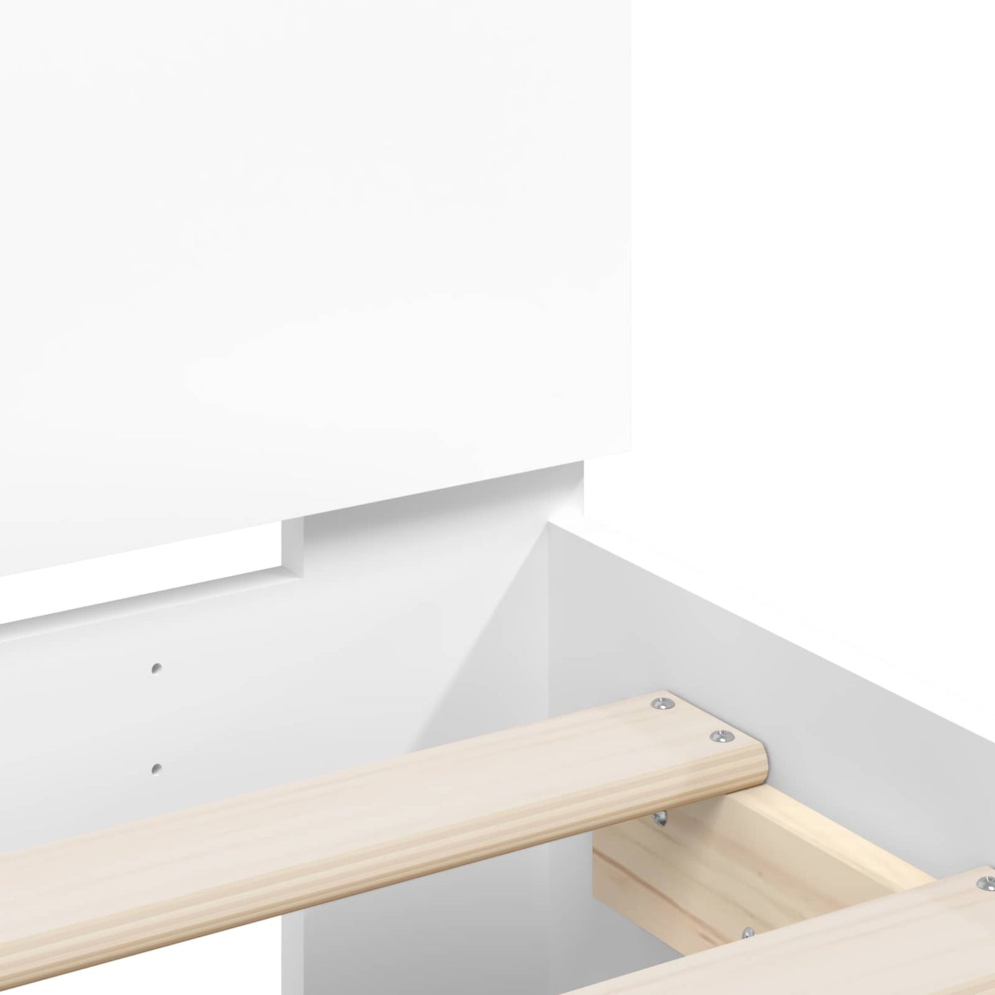 Sengestamme med hodegatt Hvit 80 x 200 cm Konstruert tre