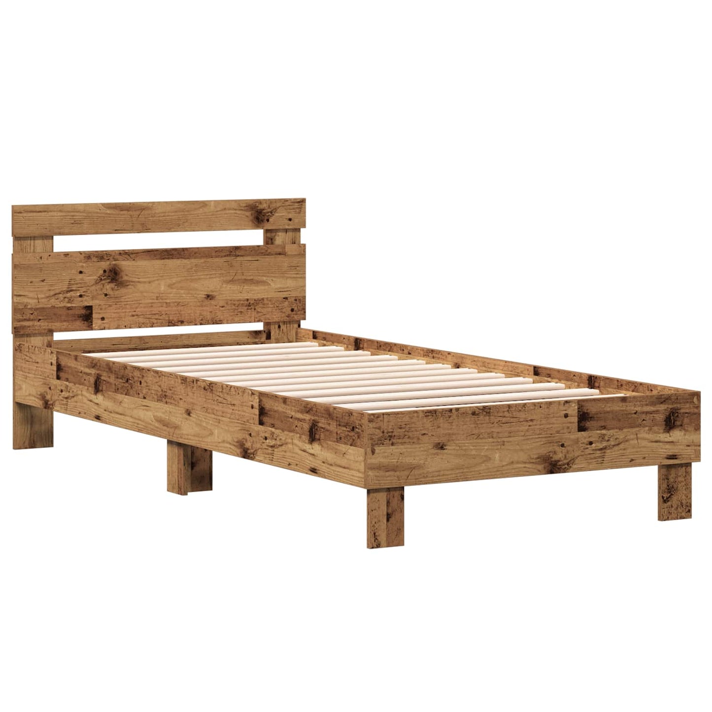 Sengestamme med hodegatt Gammelt tre 80 x 200 cm Konstruert tre