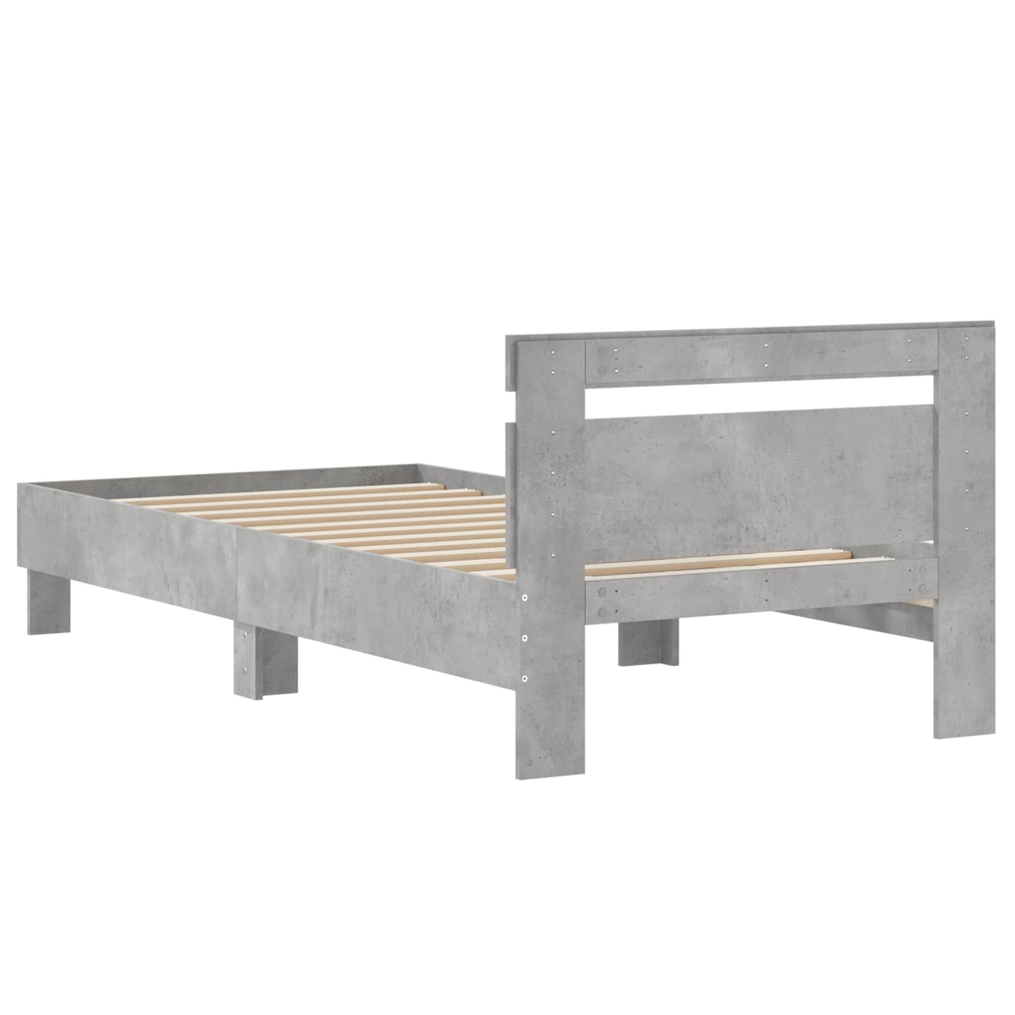 Sengestamme med hodegatt Betonggrå 80 x 200 cm Konstruert tre