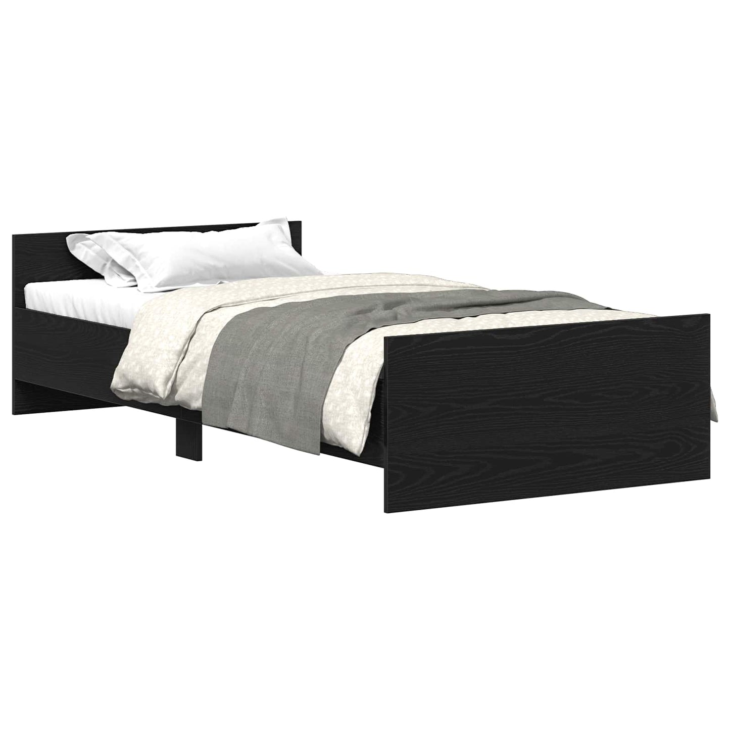 Sengestamme med hodegatt Svart eik 80 x 200 cm Konstruert tre