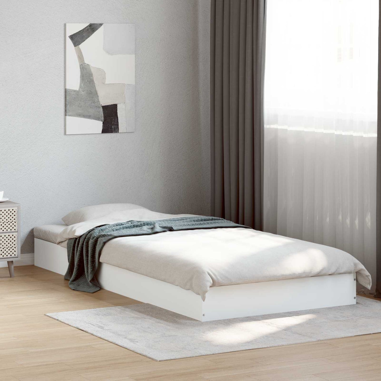 Gulvsengramme Hvit 80 x 200 cm Konstruert tre