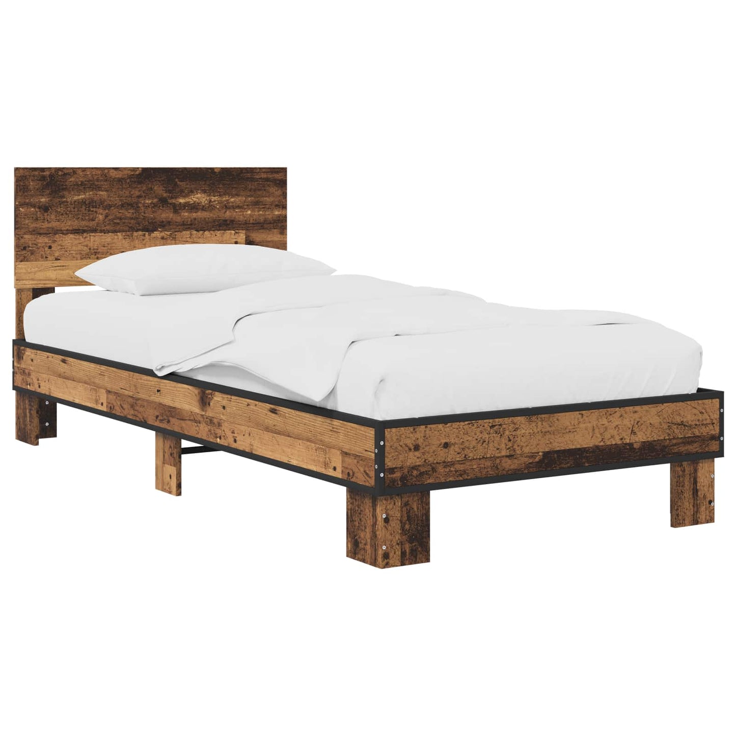 Sengestamme med hodegatt Gammelt tre 80 x 200 cm Konstruert tre