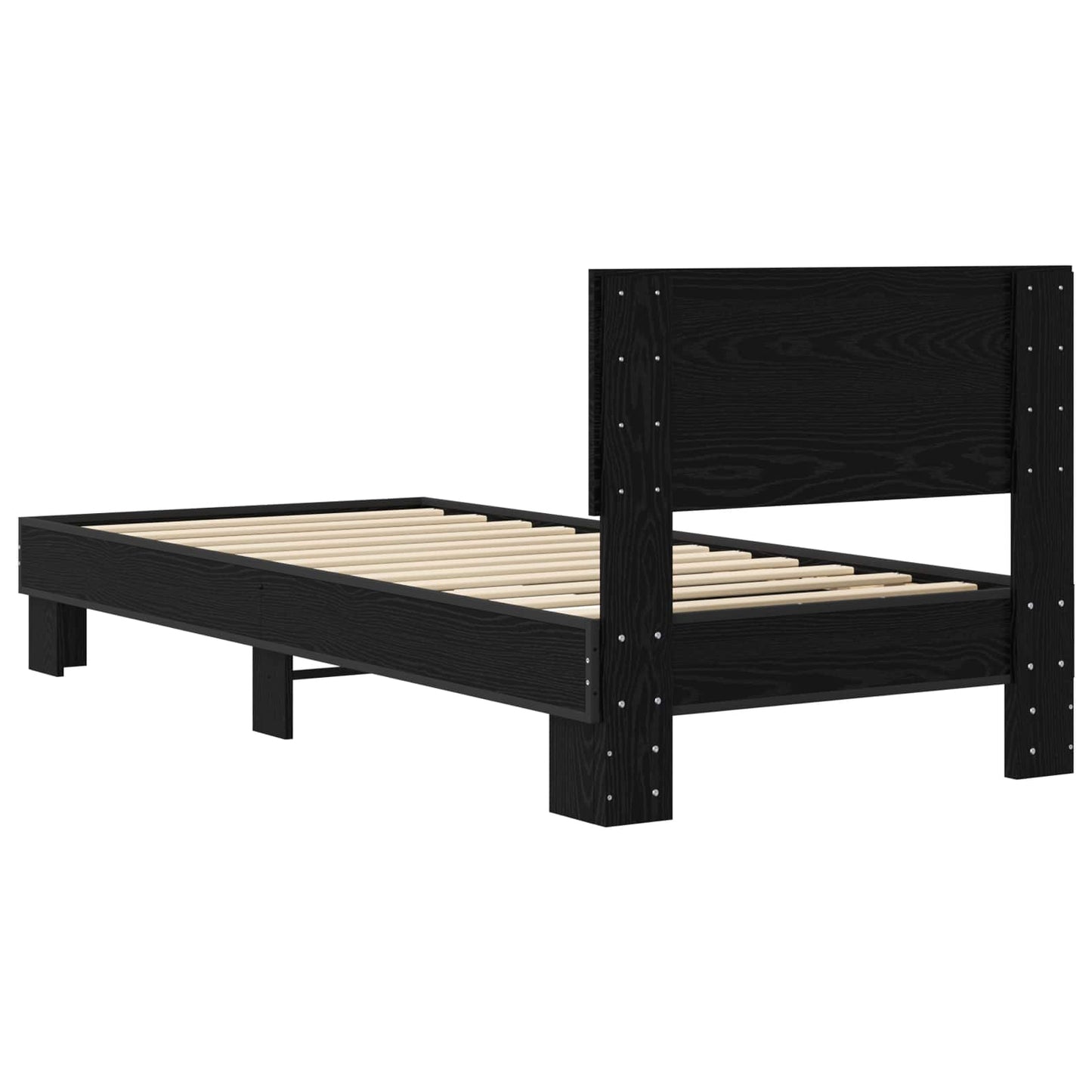 Sengestamme med hodegatt Svart eik 80 x 200 cm Konstruert tre