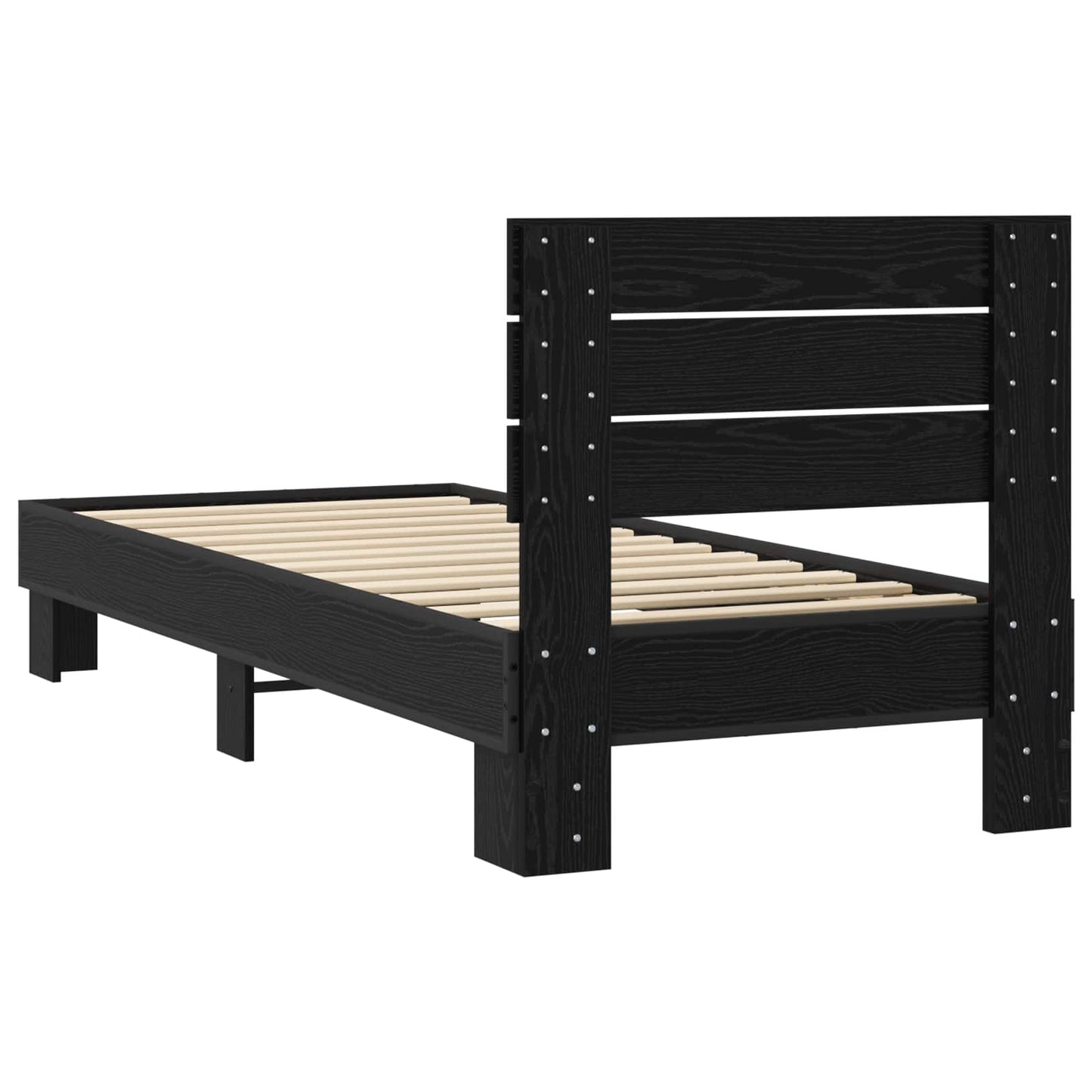 Sengestamme med hodegatt Svart eik 80 x 200 cm Konstruert tre