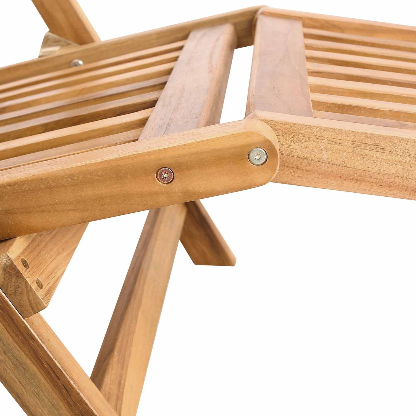 Folding Deck Stol Naturlig Massivt Teaktre