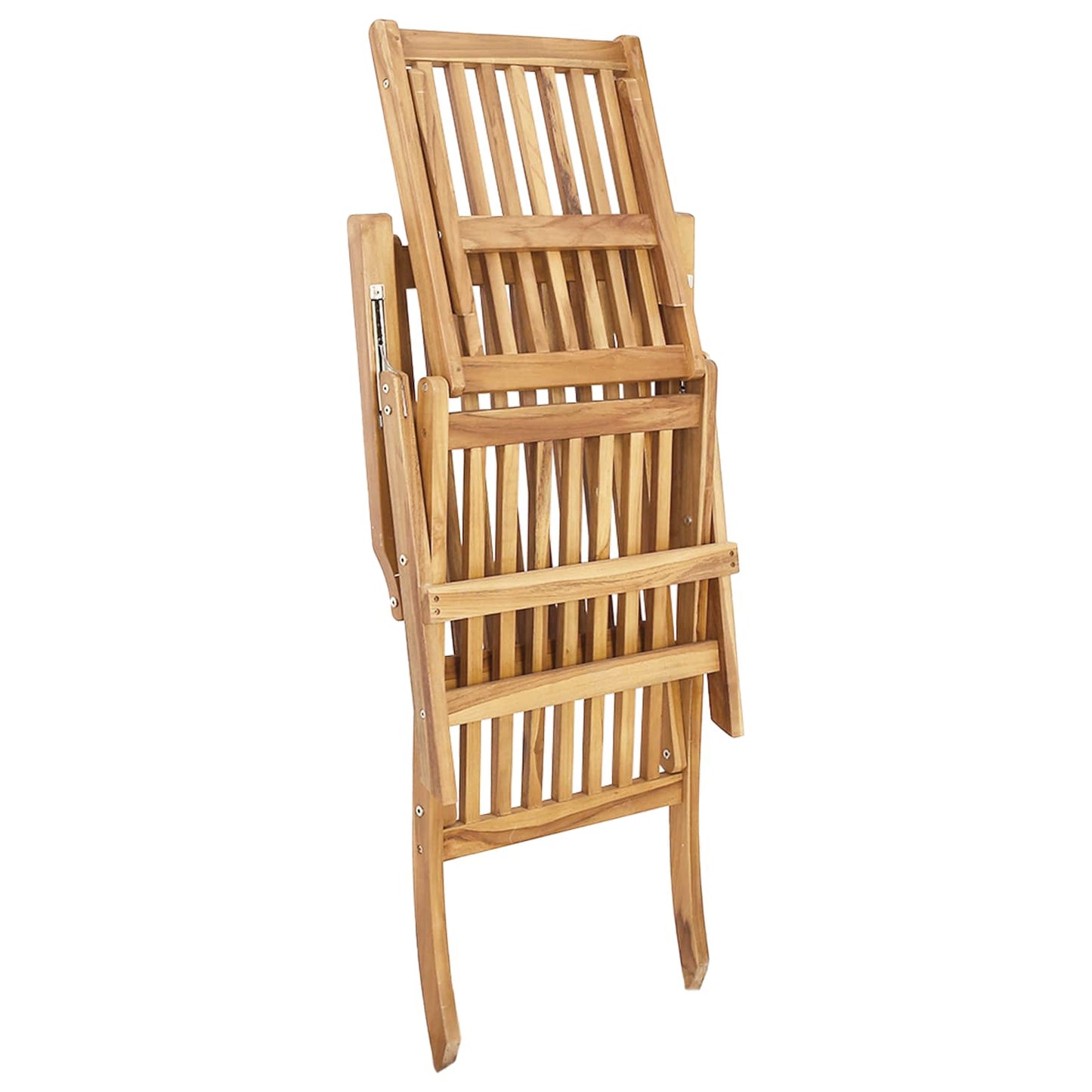Folding Deck Stol Naturlig Massivt Teaktre