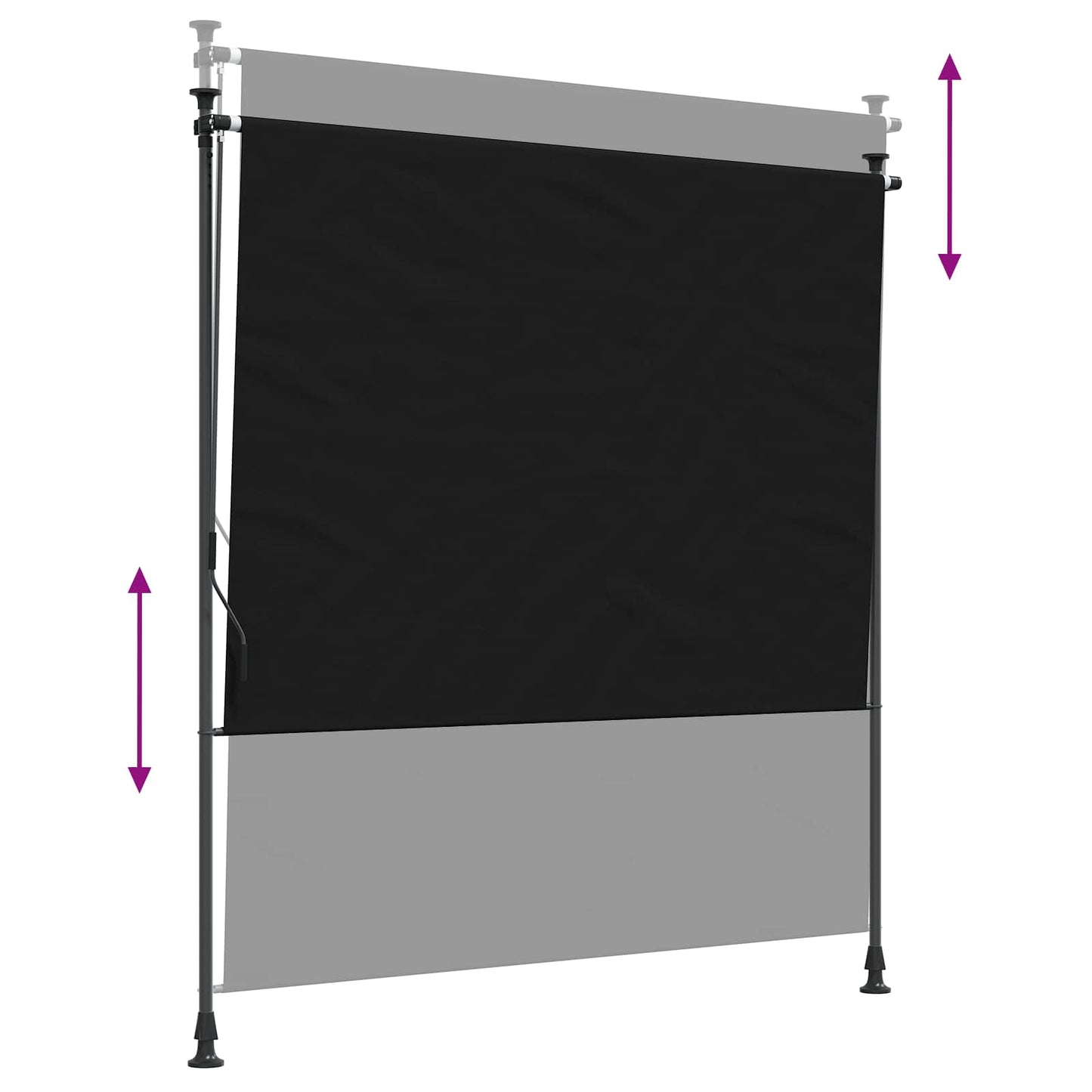 Utendørs Rullegardin Svart 150 x 270 cm