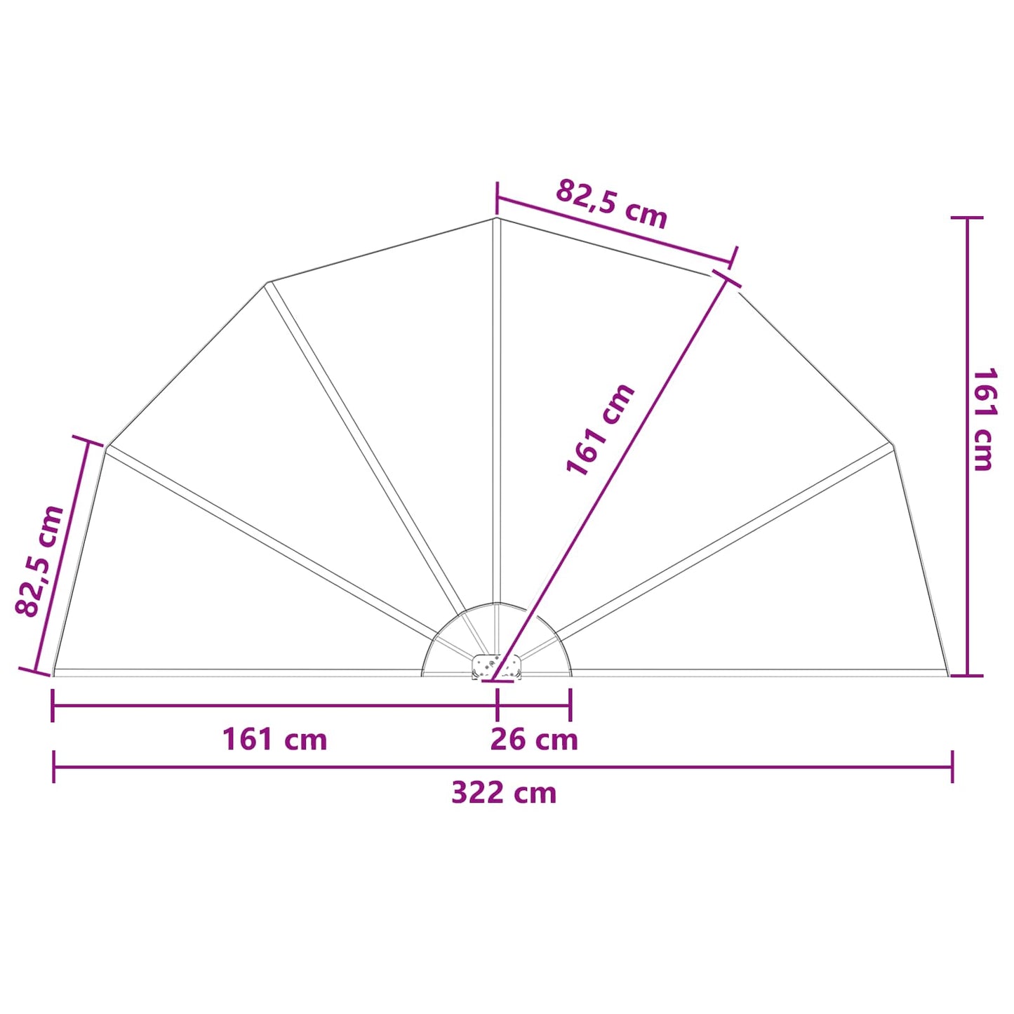 Balkong privat skjerm Ø 320 cm Polyester Brun