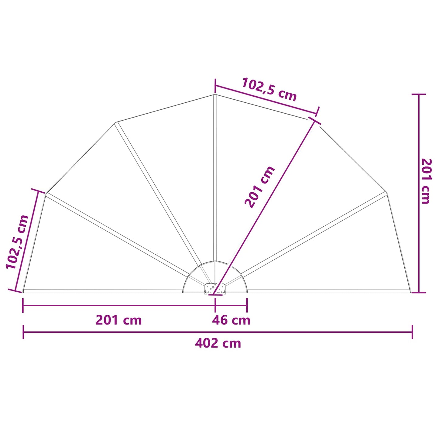 Balkong privat skjerm Ø 400 cm Polyester Brun