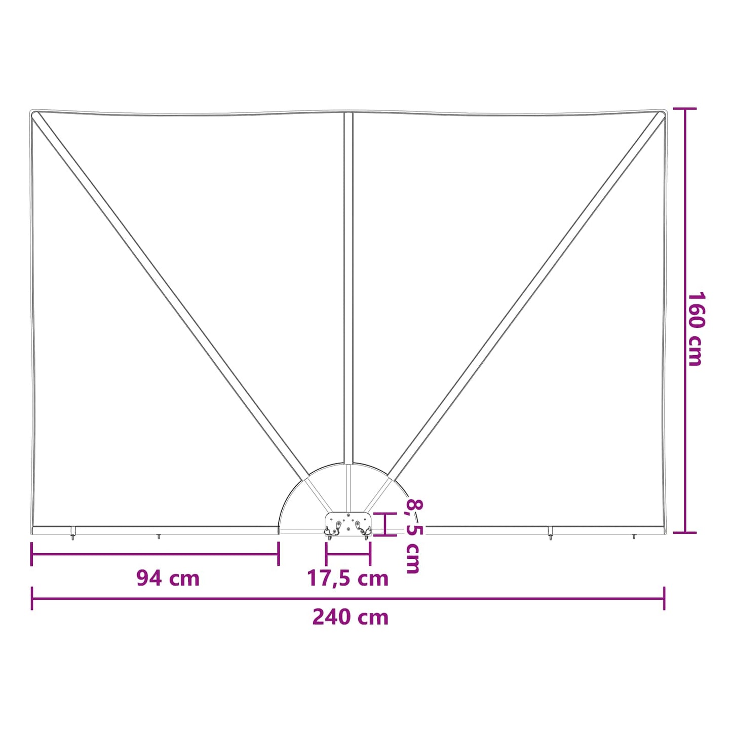 Balkong privat skjerm 160 x 240 cm Polyester Uregelmessig Brun