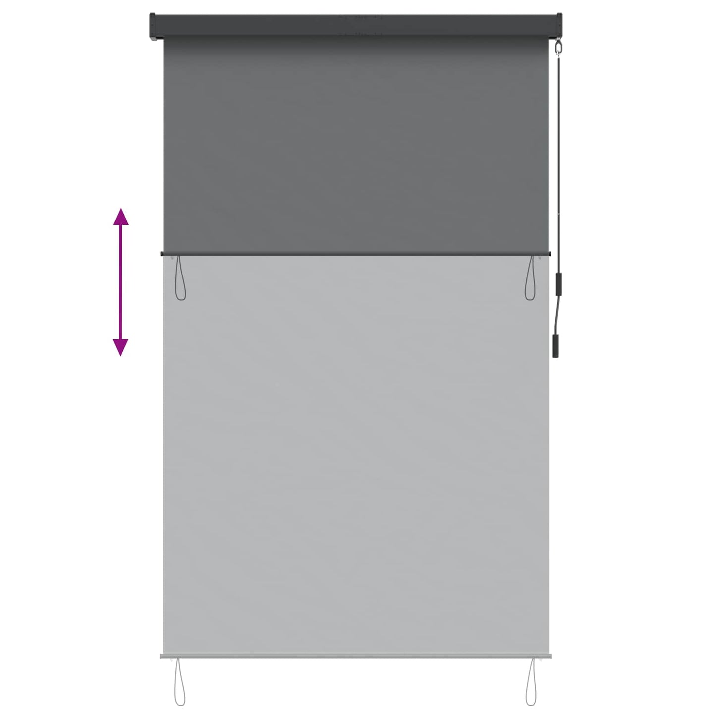 Rullegardin Lysegrå 100 x 250 cm Stoff og Aluminium