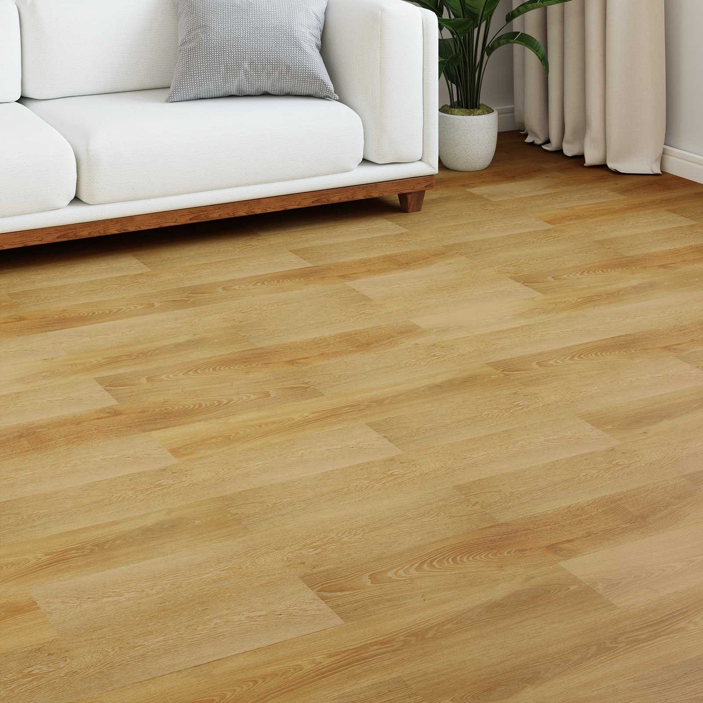 Laminatgulv 15 pcs Gylden brun 101 x 20 x 0,8 cm Konstruert tre