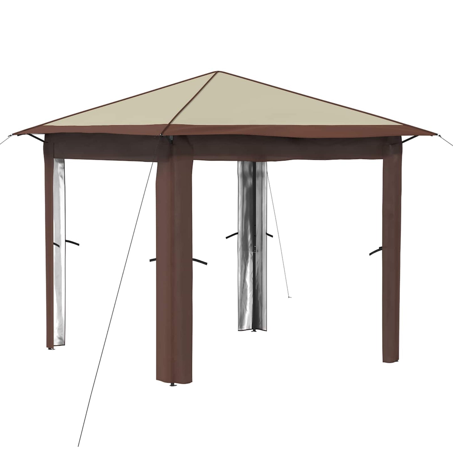 Gazebo uten sidevegg 2,6 x 2,6 m Krem og brun
