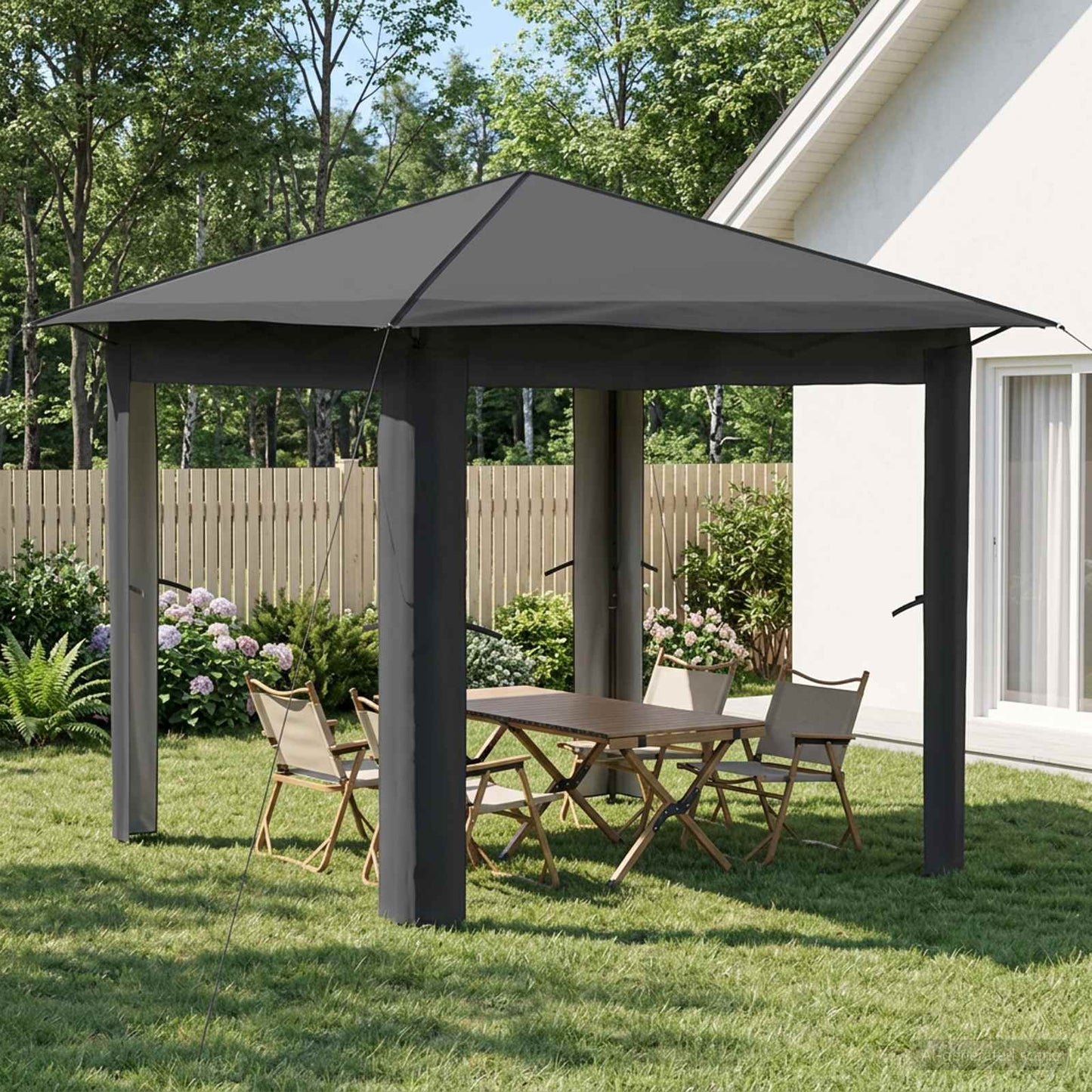 Gazebo uten sidevegg 2,6 x 2,6 m Lysegrå og antrasitt
