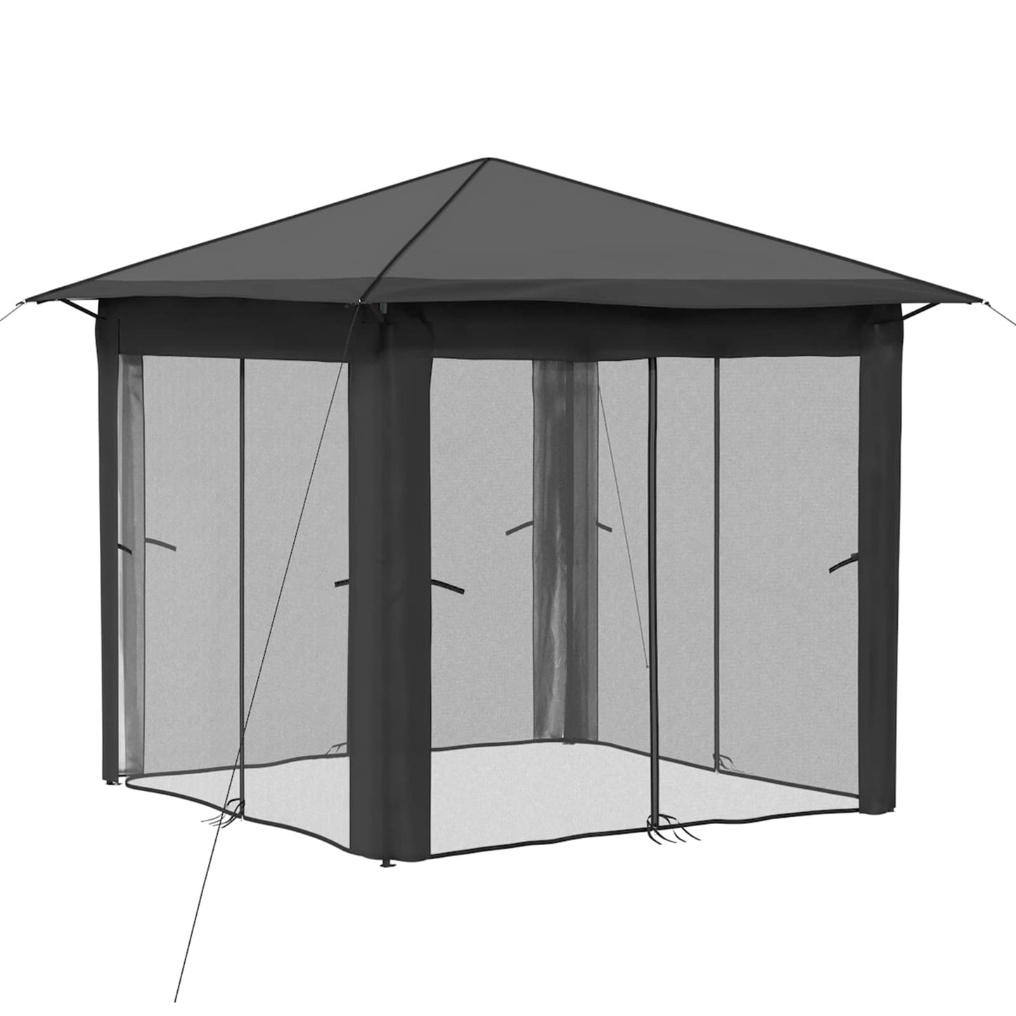 Gazebo med 4 sidevegger 2,6 x 2,6 m Lysegrå og antrasitt